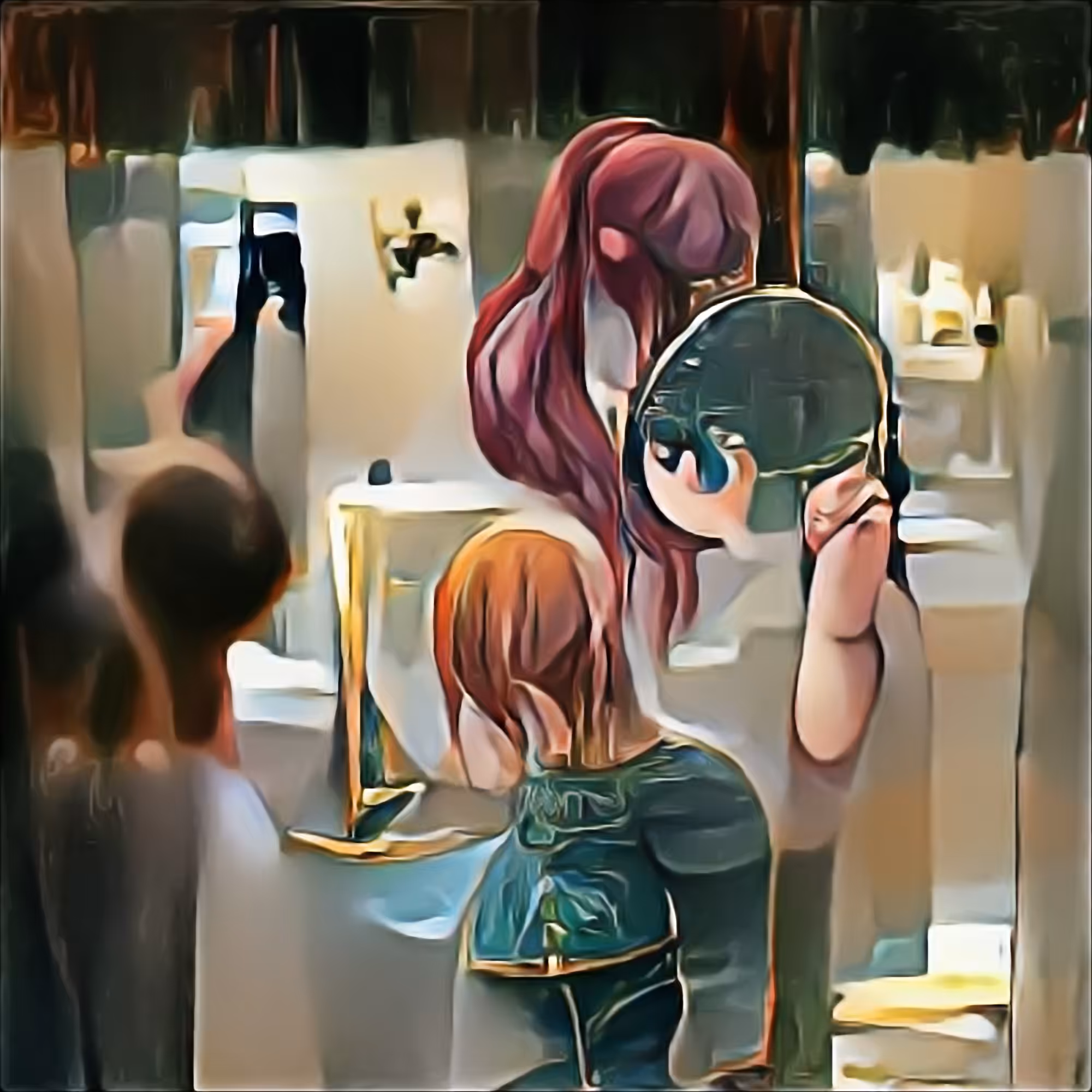 At the mirror