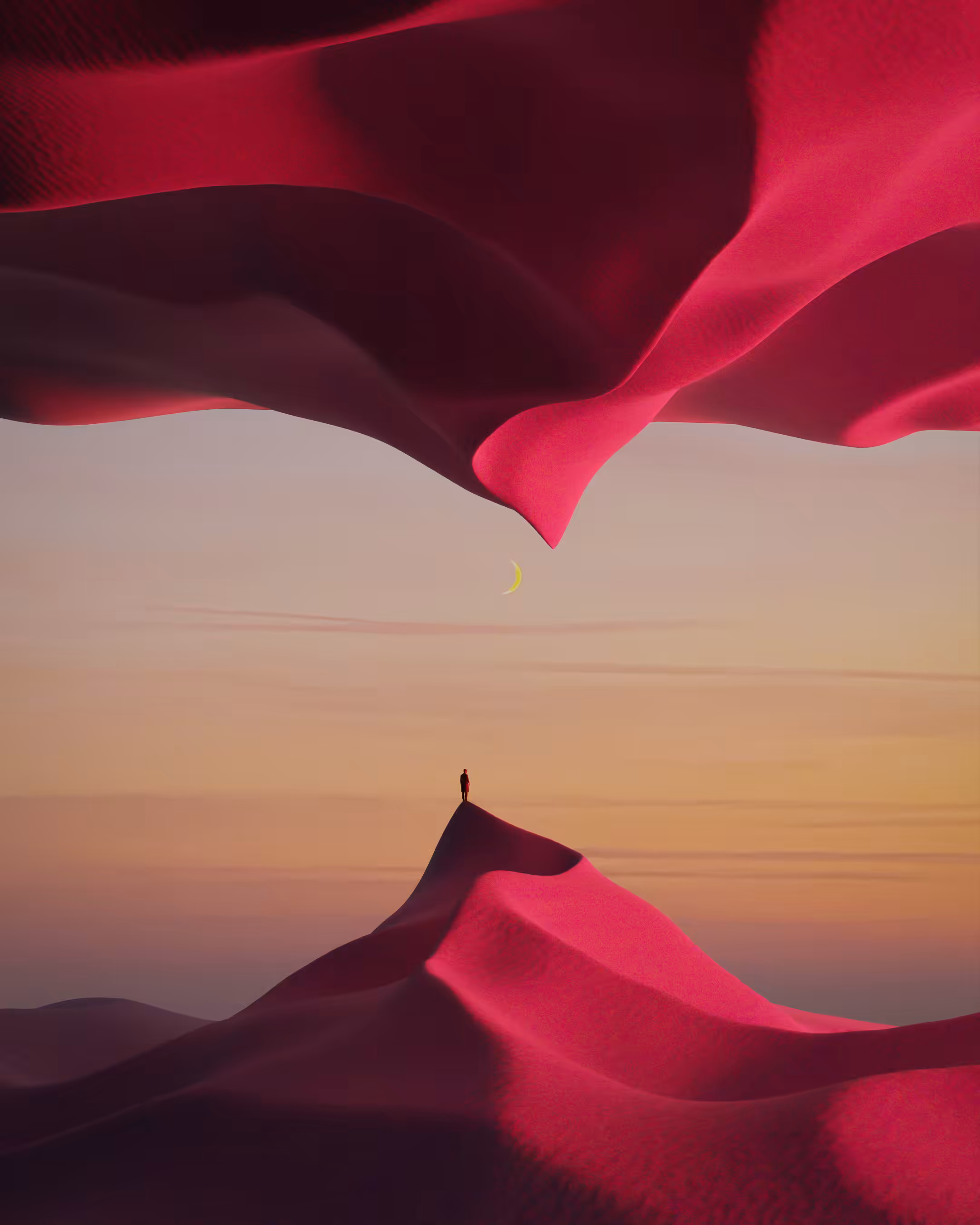 a trek in red