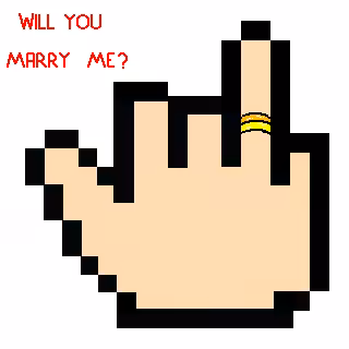 White Wedding Hand Cursor