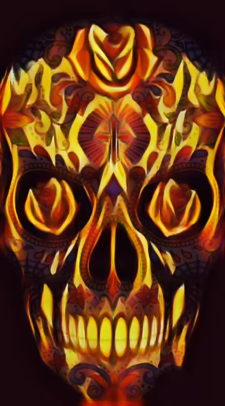 Fiery skull