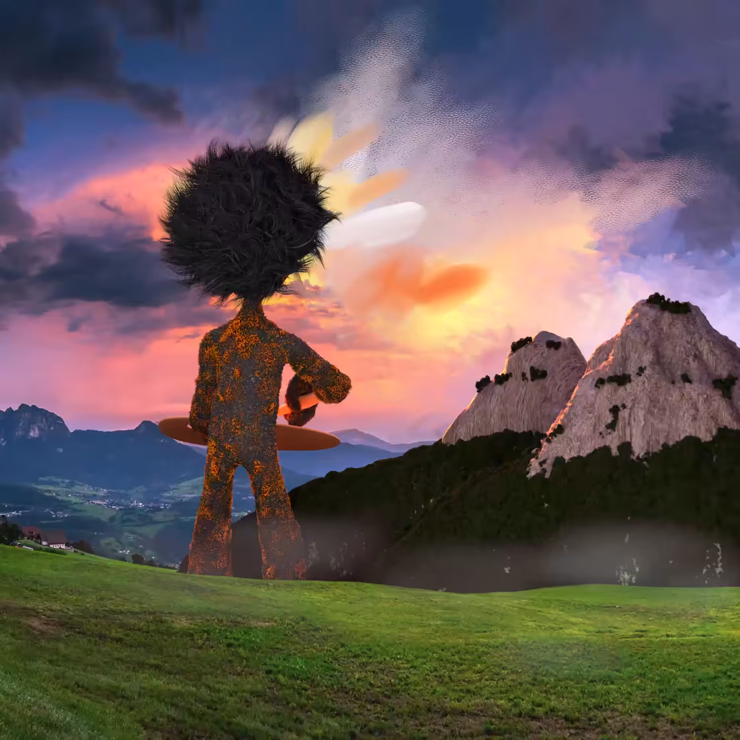 God's Land: God who learned painting from Bob Ross