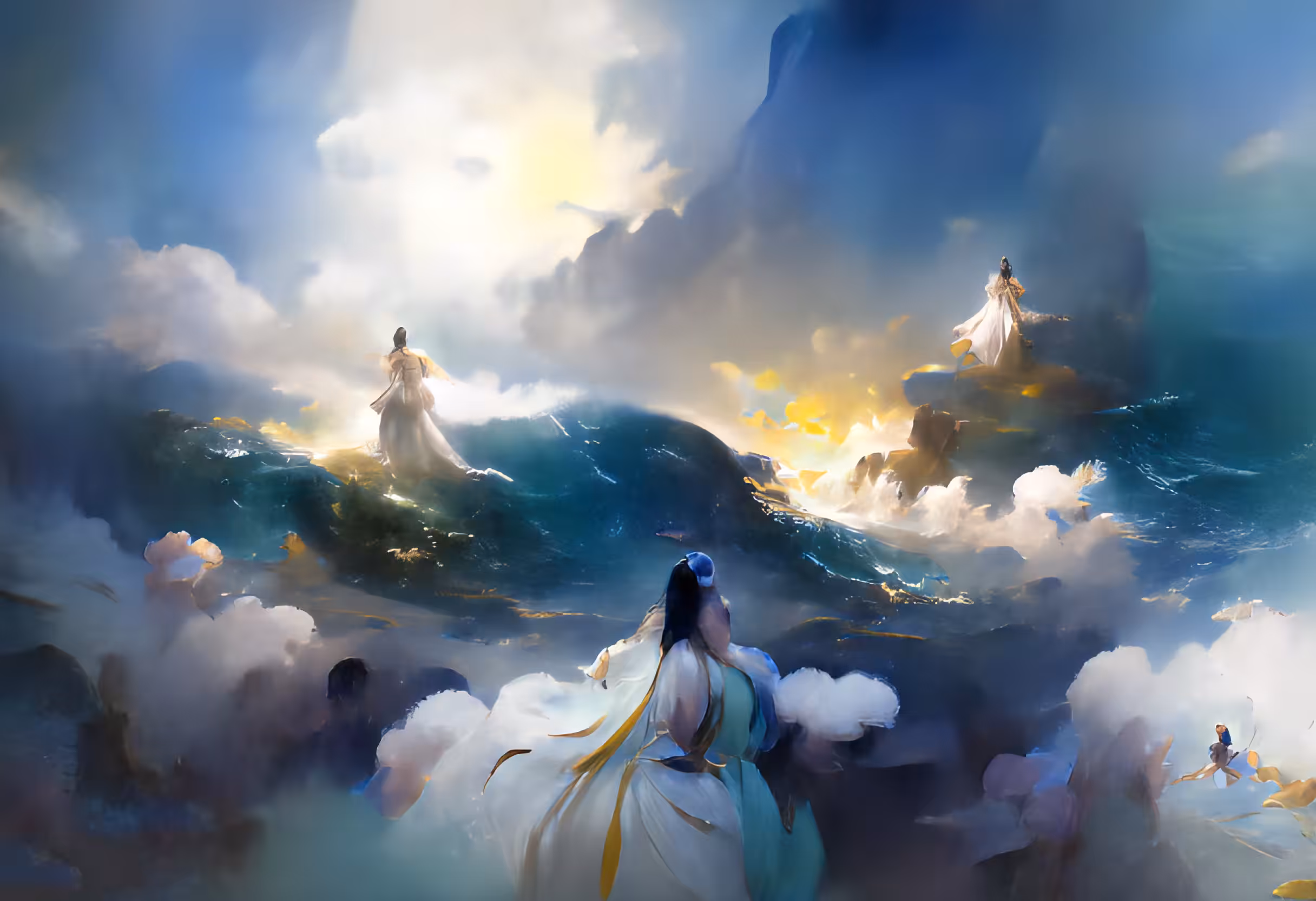 Tempest Goddess, walking upon the waves
