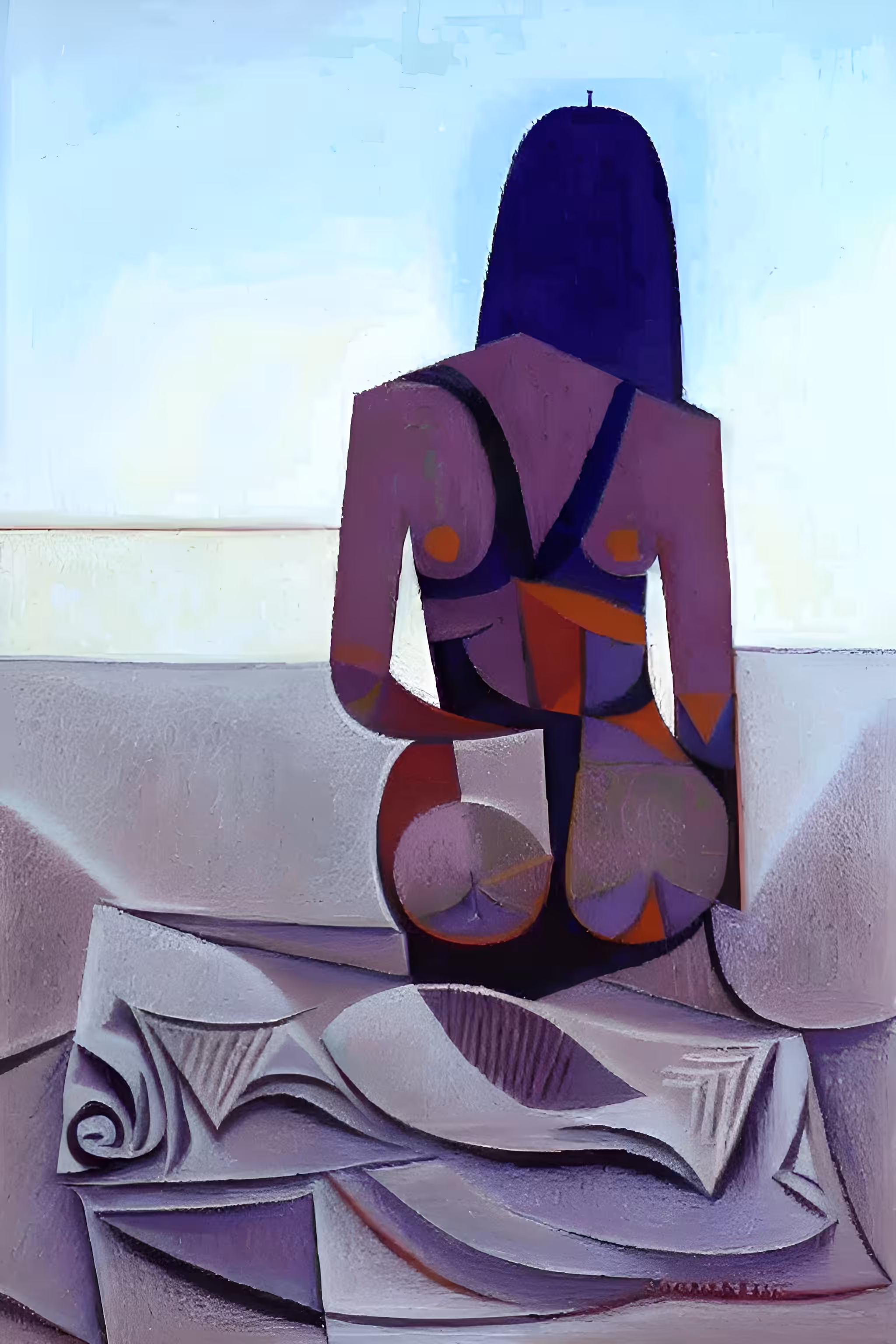 Erotic Art: picasso lady at the beach