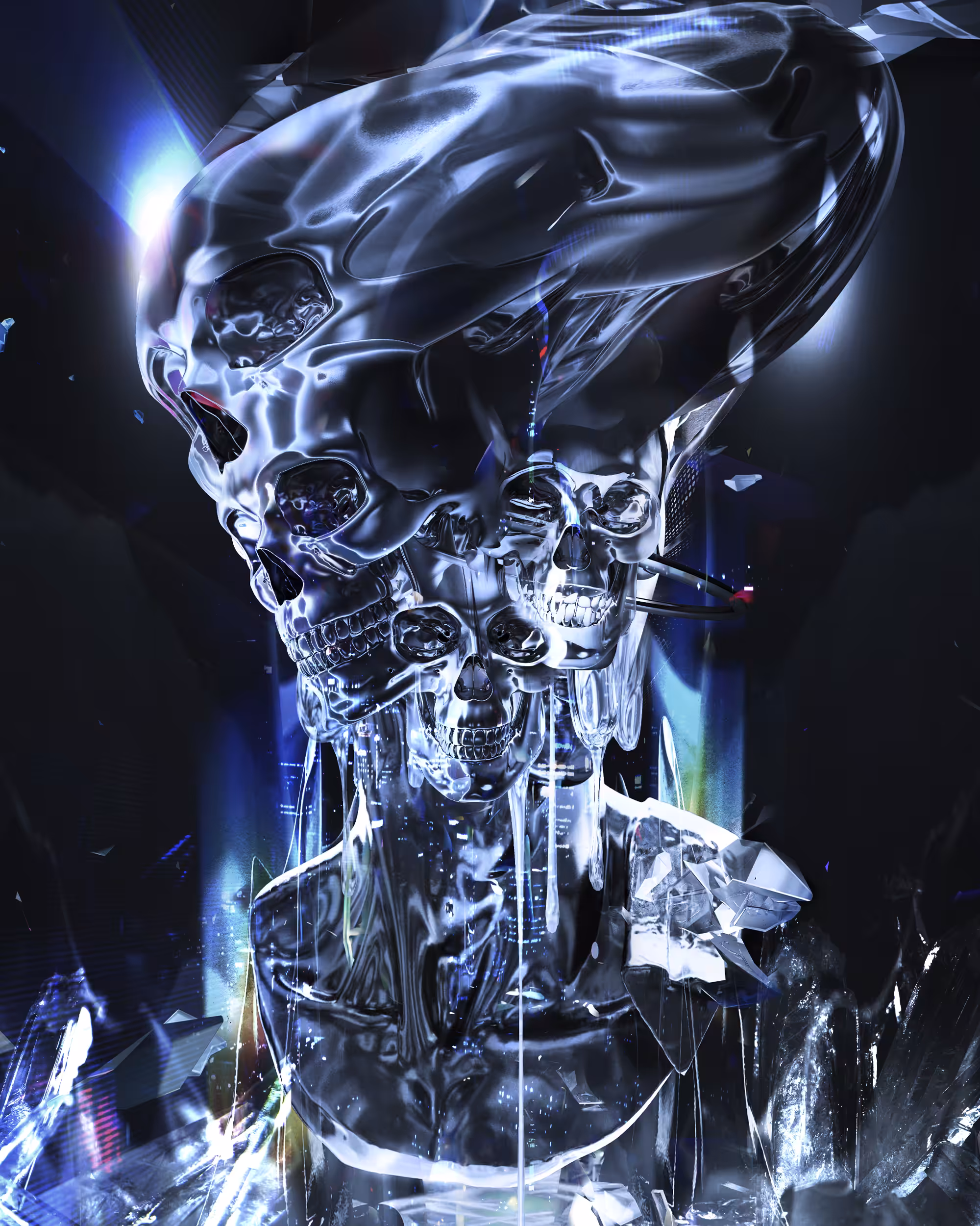AI-Inspired Cyber Skull Series
