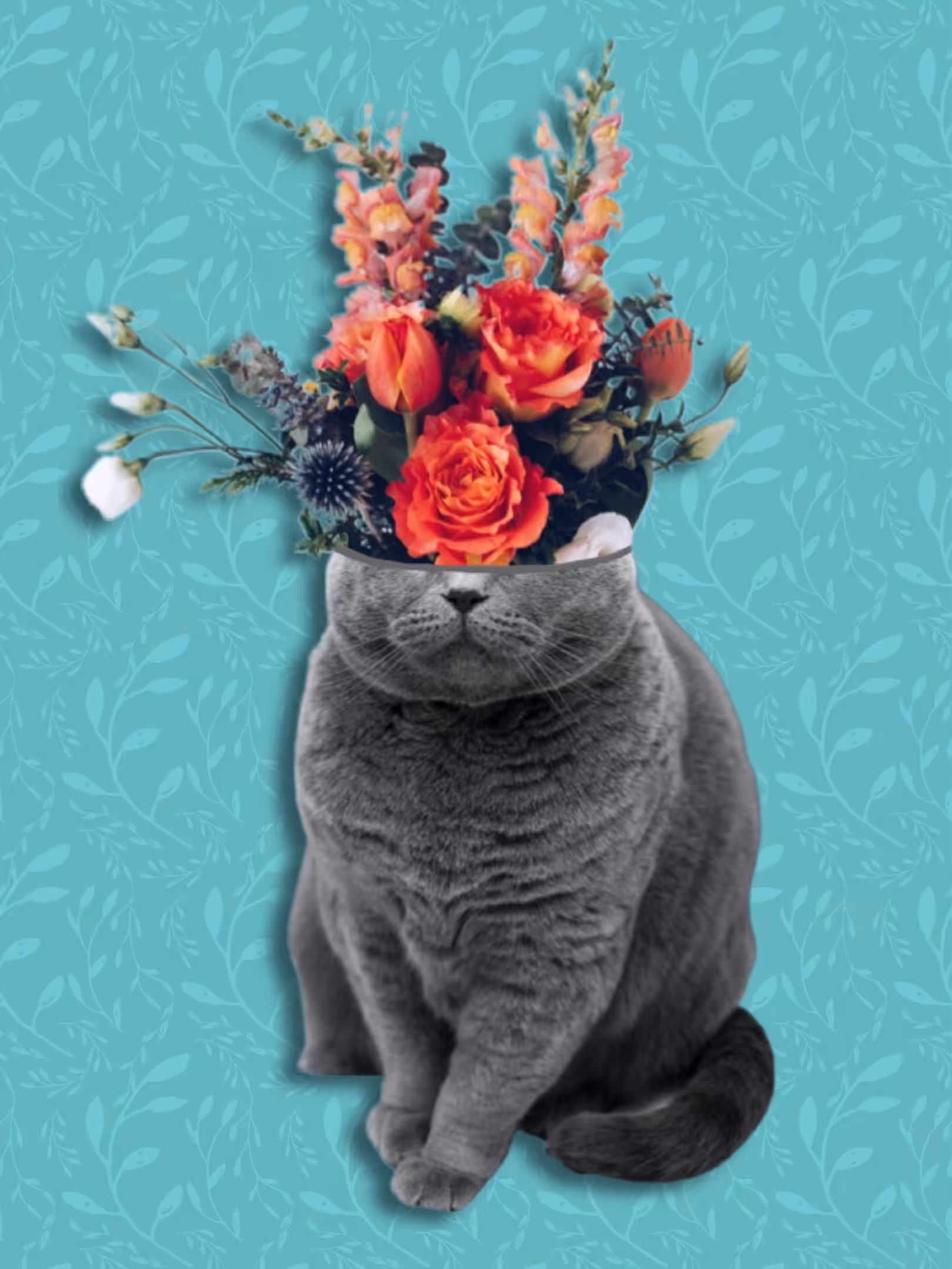 Flower Meower - Tiffany Blue 