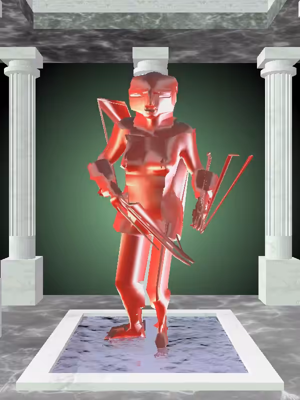 The Injured Bright Red Woman #3976