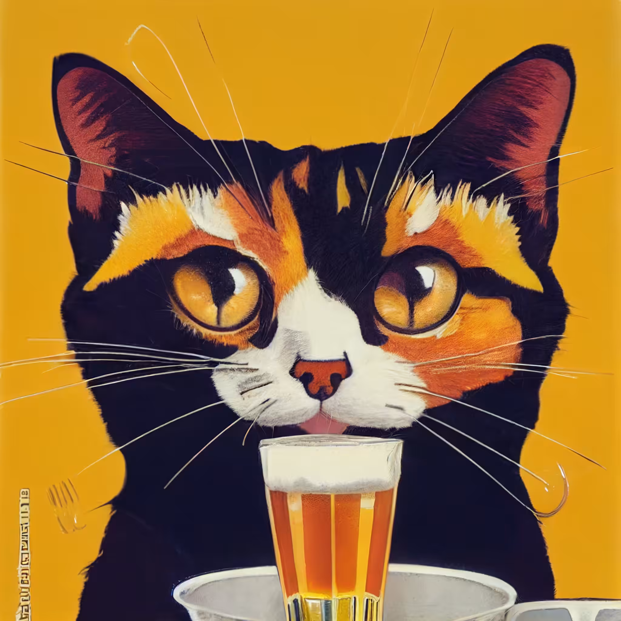 Ceci n'est pas CAT DRINKING BEER