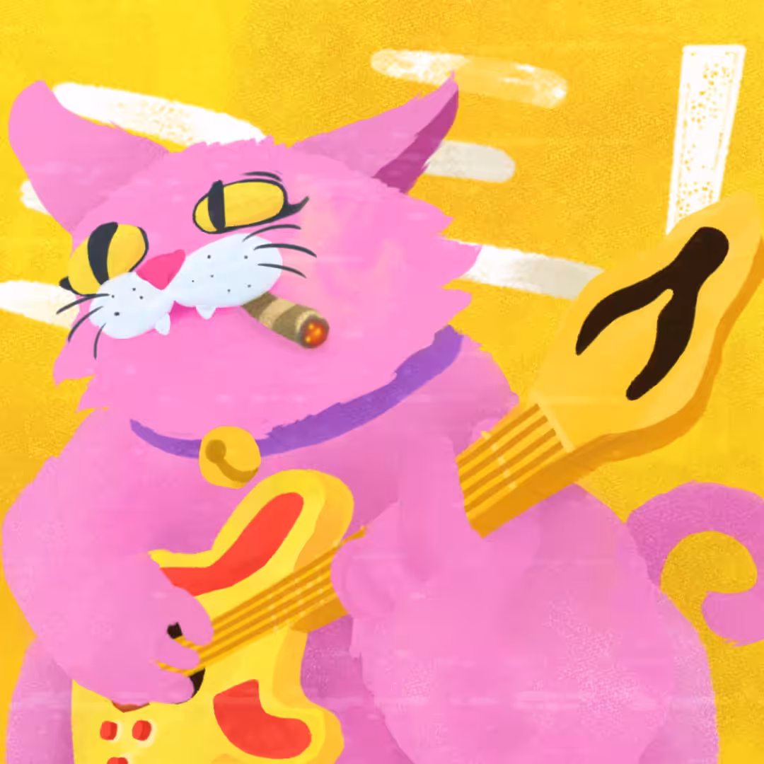 Pink jazz cat