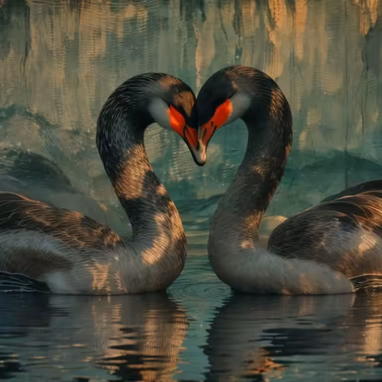 Water Outtakes - Everlee: Swans Nuzzle A