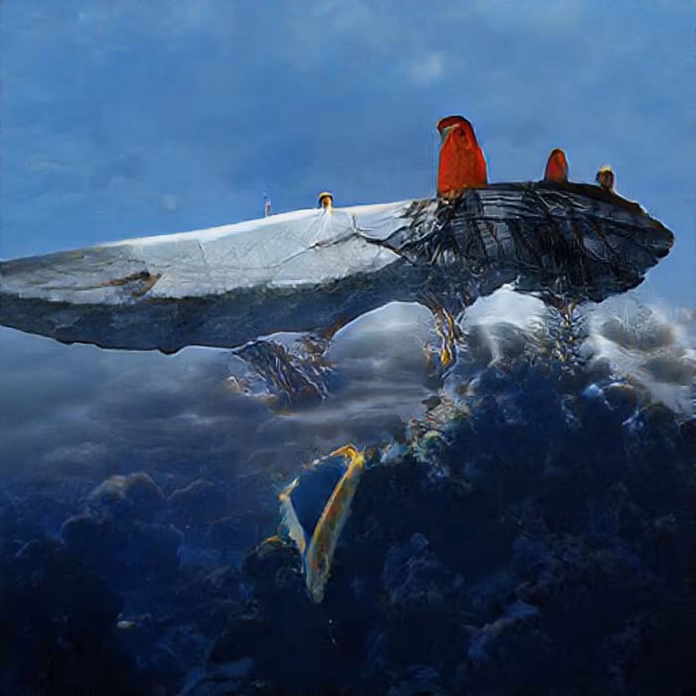 AI generated, Flying Submarine 
