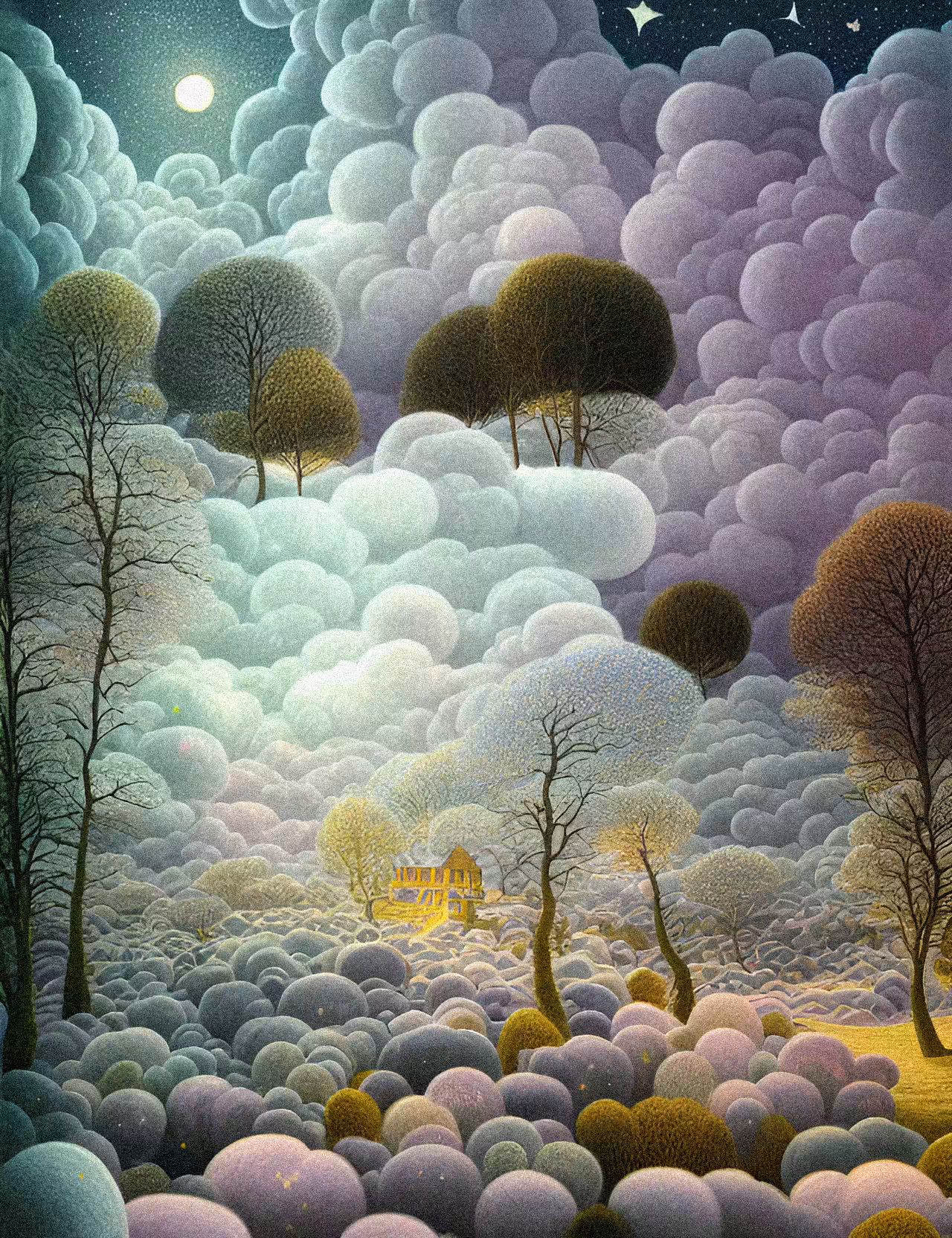Cloudy forest