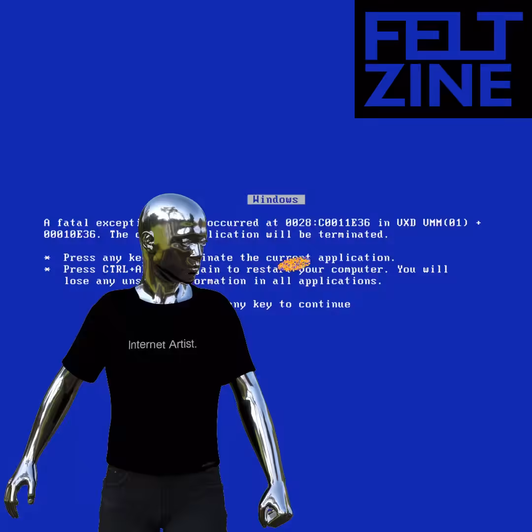 Canvas by Felt Zine: Canvas #61: blue screen. — internet artist. — flowers. — black box logo. — bleep