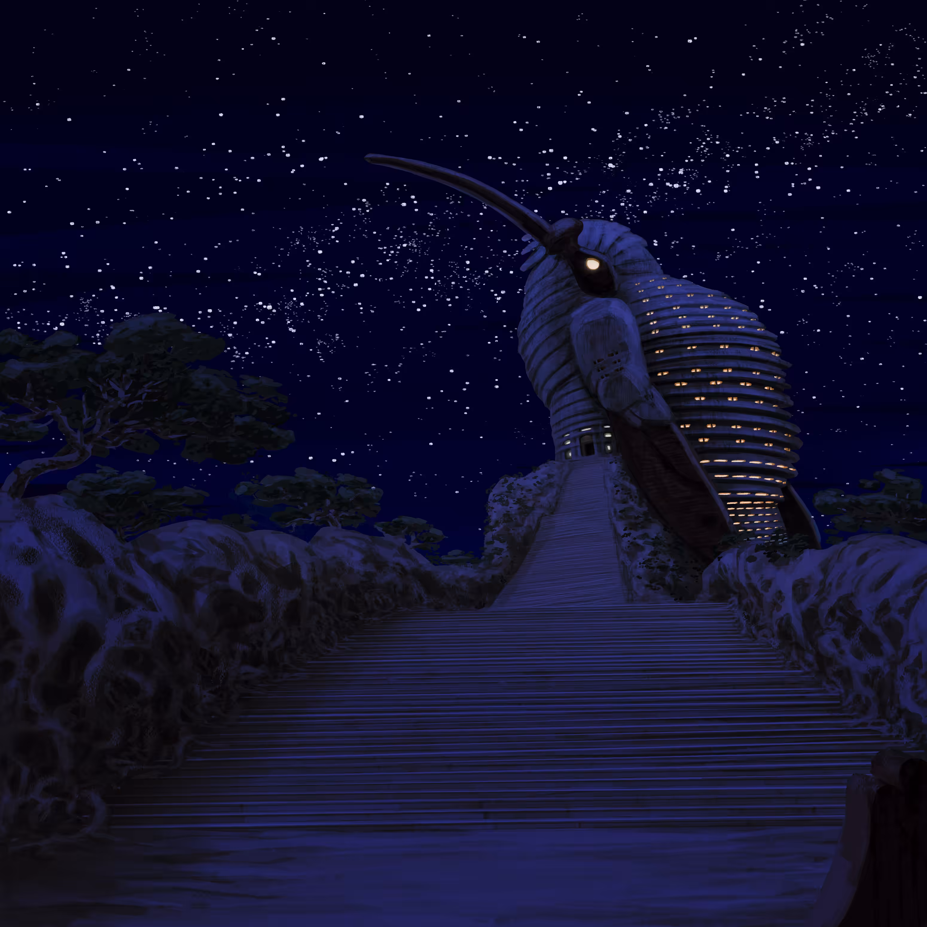 Temple V (night)
