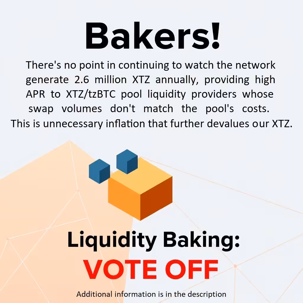 Calling on bakers to disable Liquidity Baking