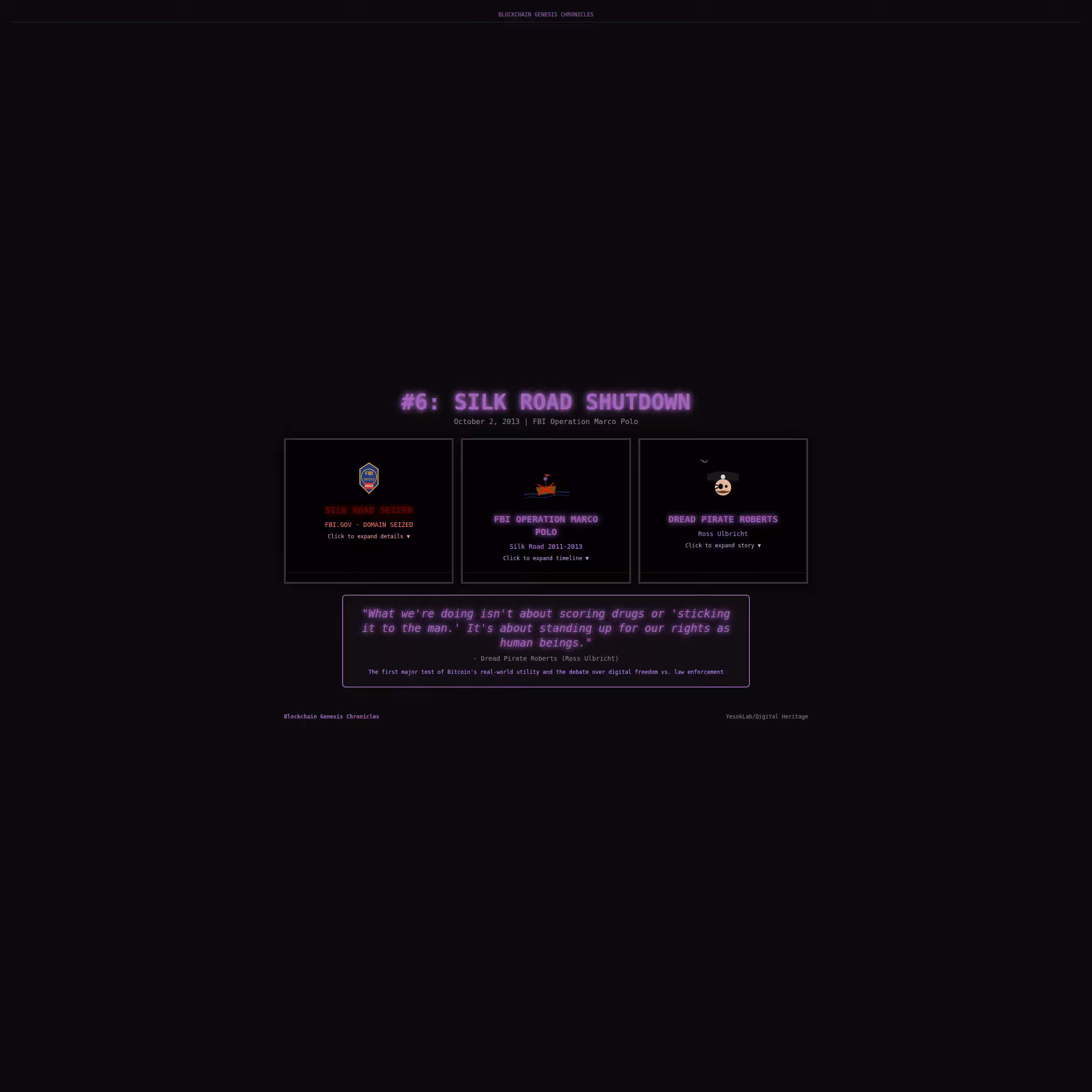 Blockchain Genesis Chronicles #6: Silk Road Shutdown - The Dark Web's Fall (2013)