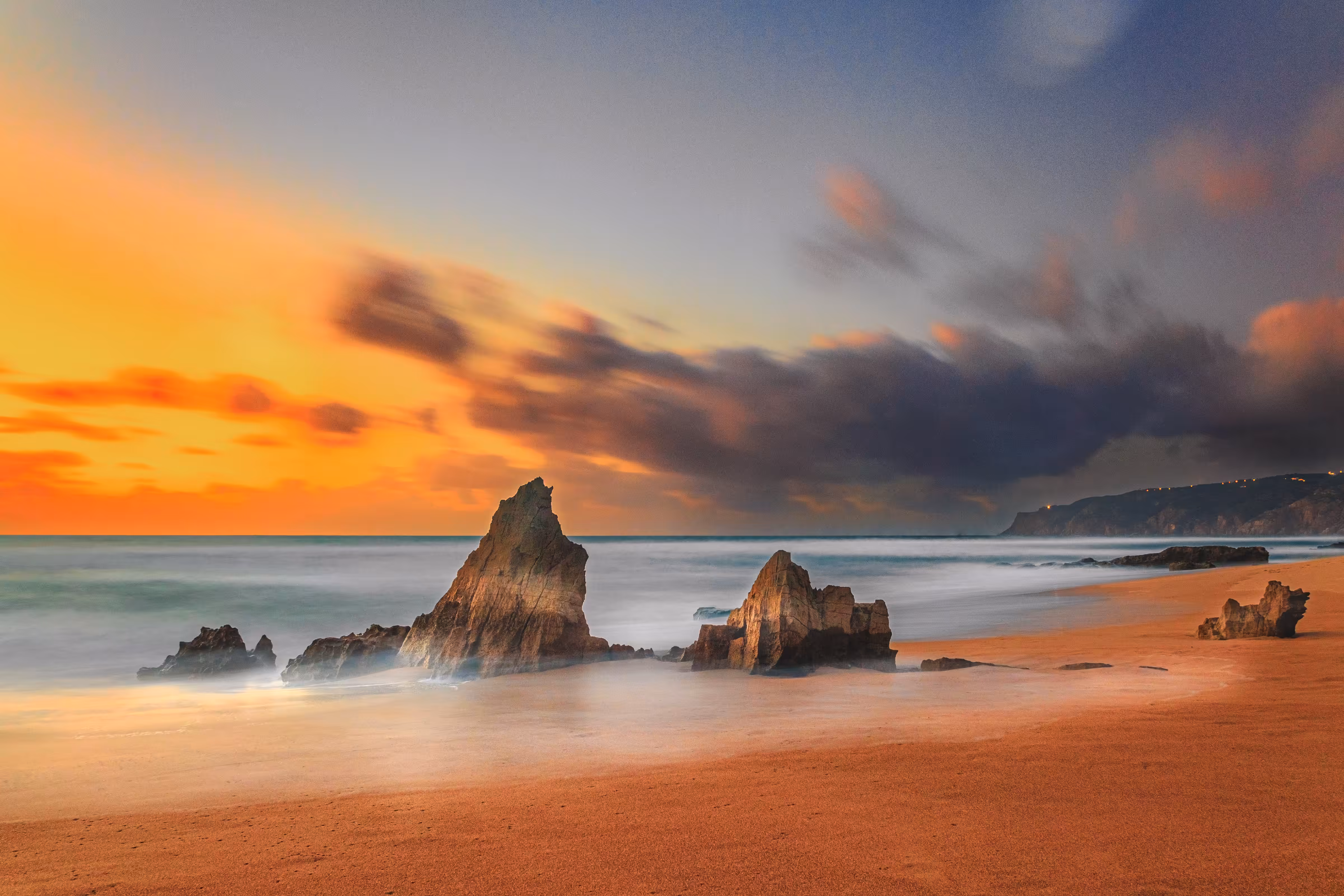 Waves hitting Rocks