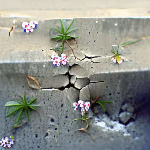 SMALL FLOWERS CRACK CONCRETE