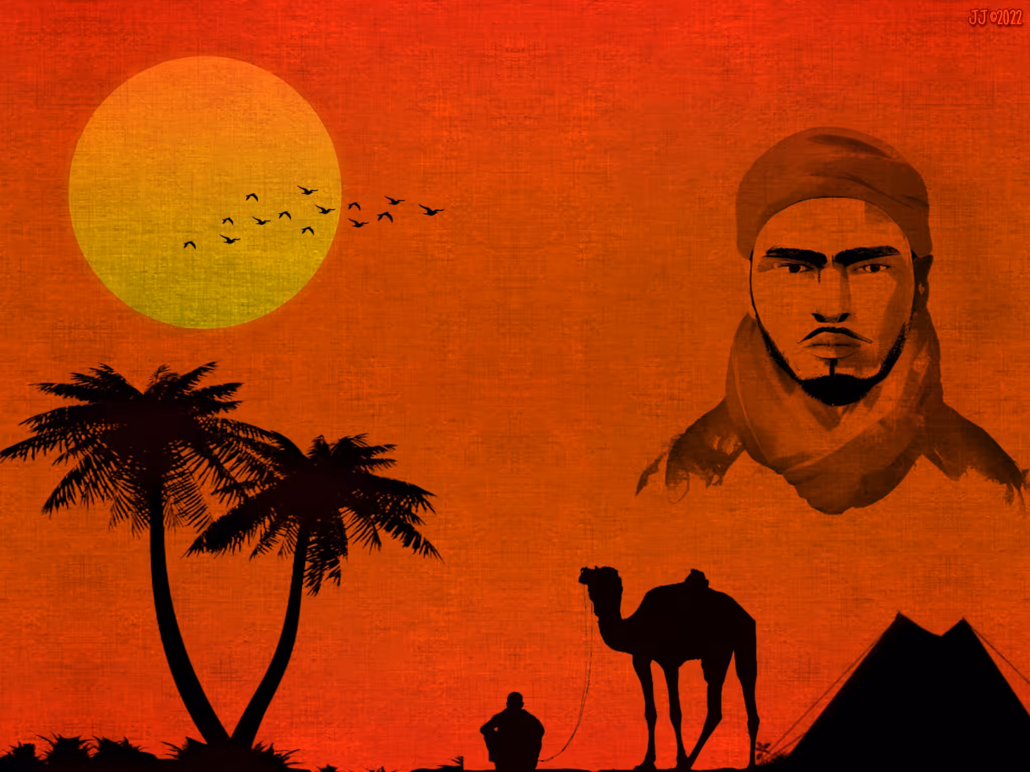 Sunset in the Sahara 