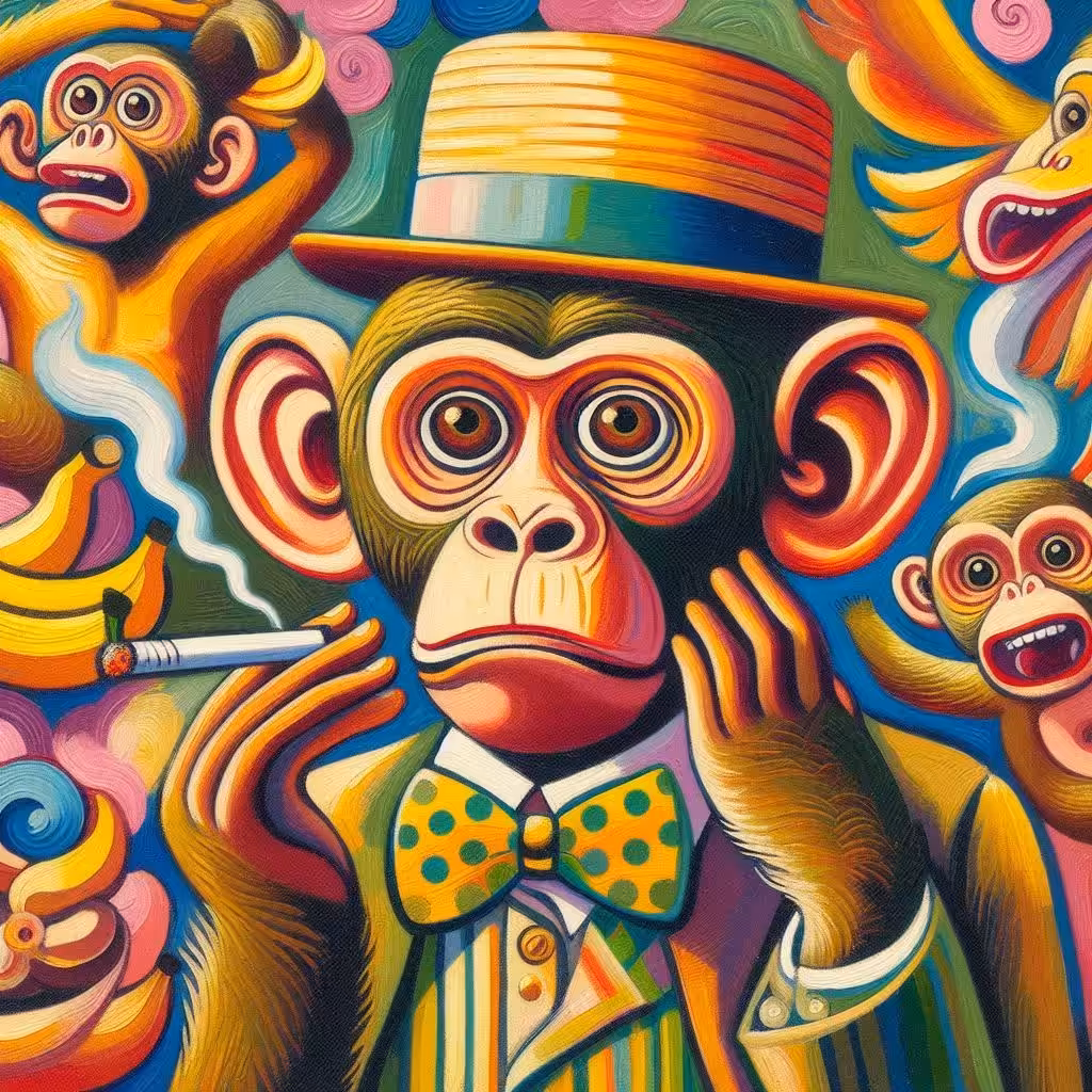 Astonished monkey