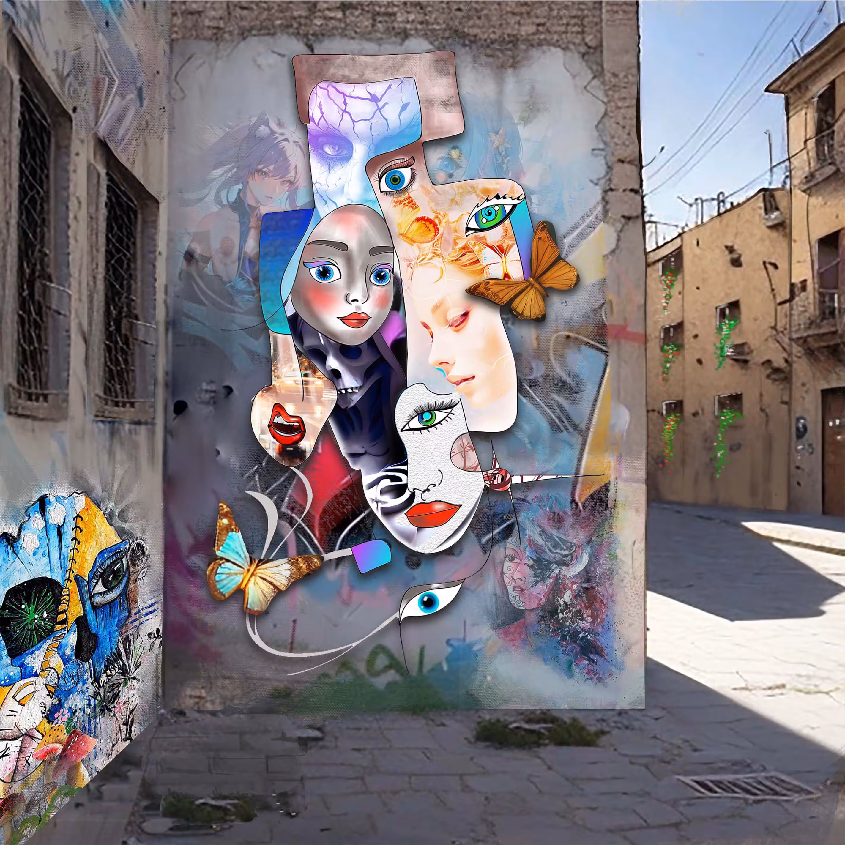 Faces On Graffiti