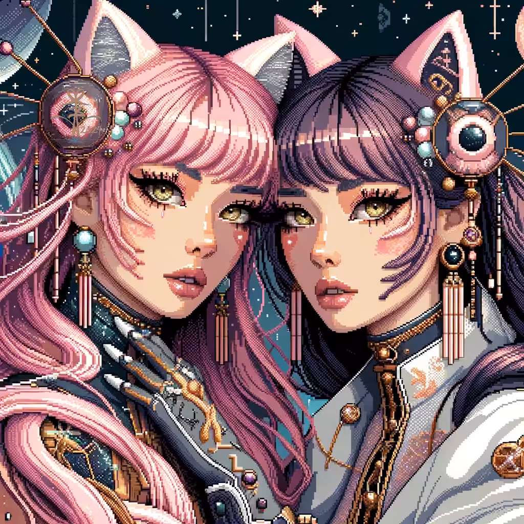 Cybernetic Purr: Stardust Whispers