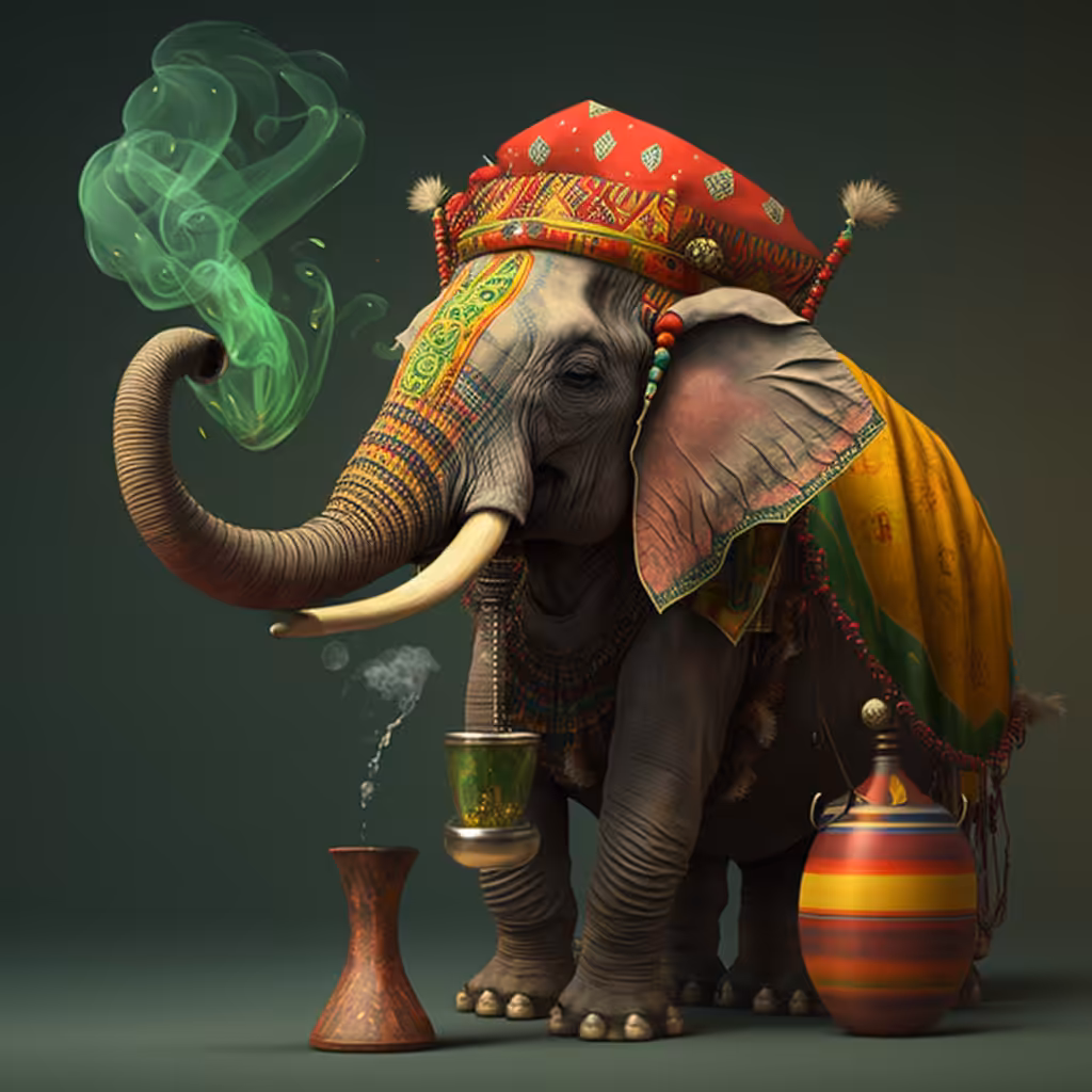Psychedelic Art: Rasta Elephant