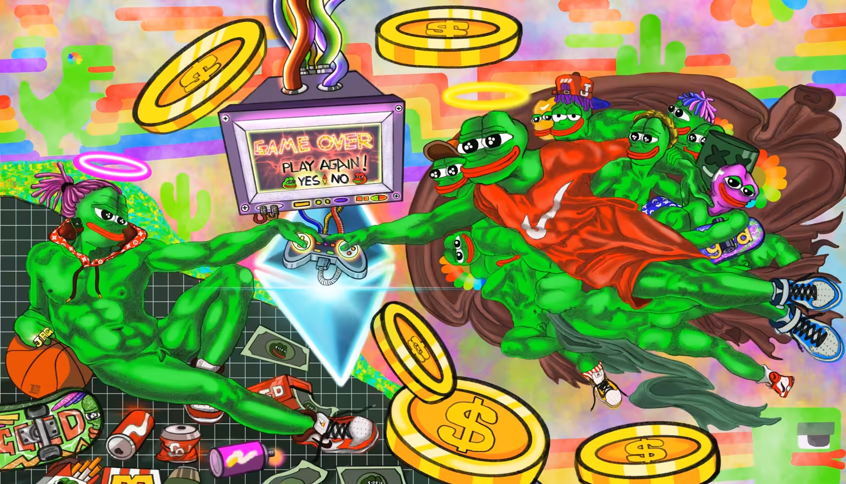 🐸The Creation of pepe  in Games! 🏀🎮👟🛹🐸