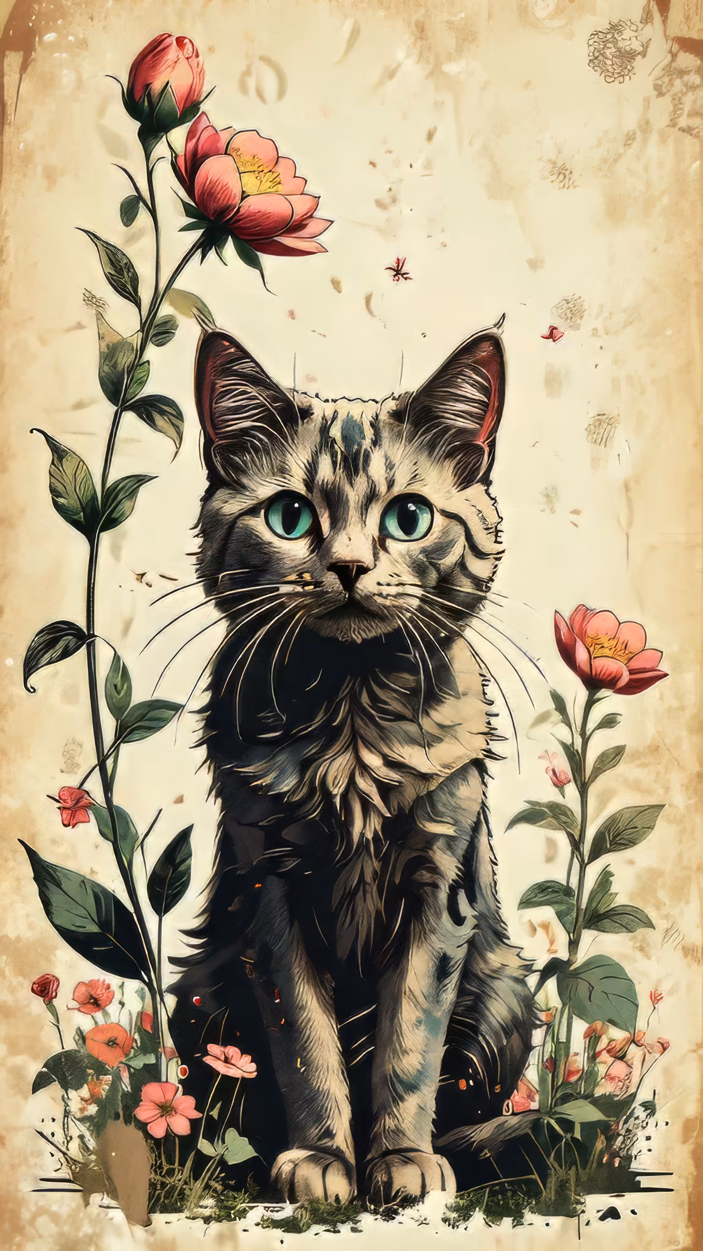 Lithograph of a Cat