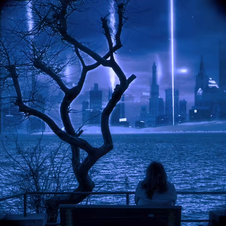 New York Night  from Manhattan Riverside 