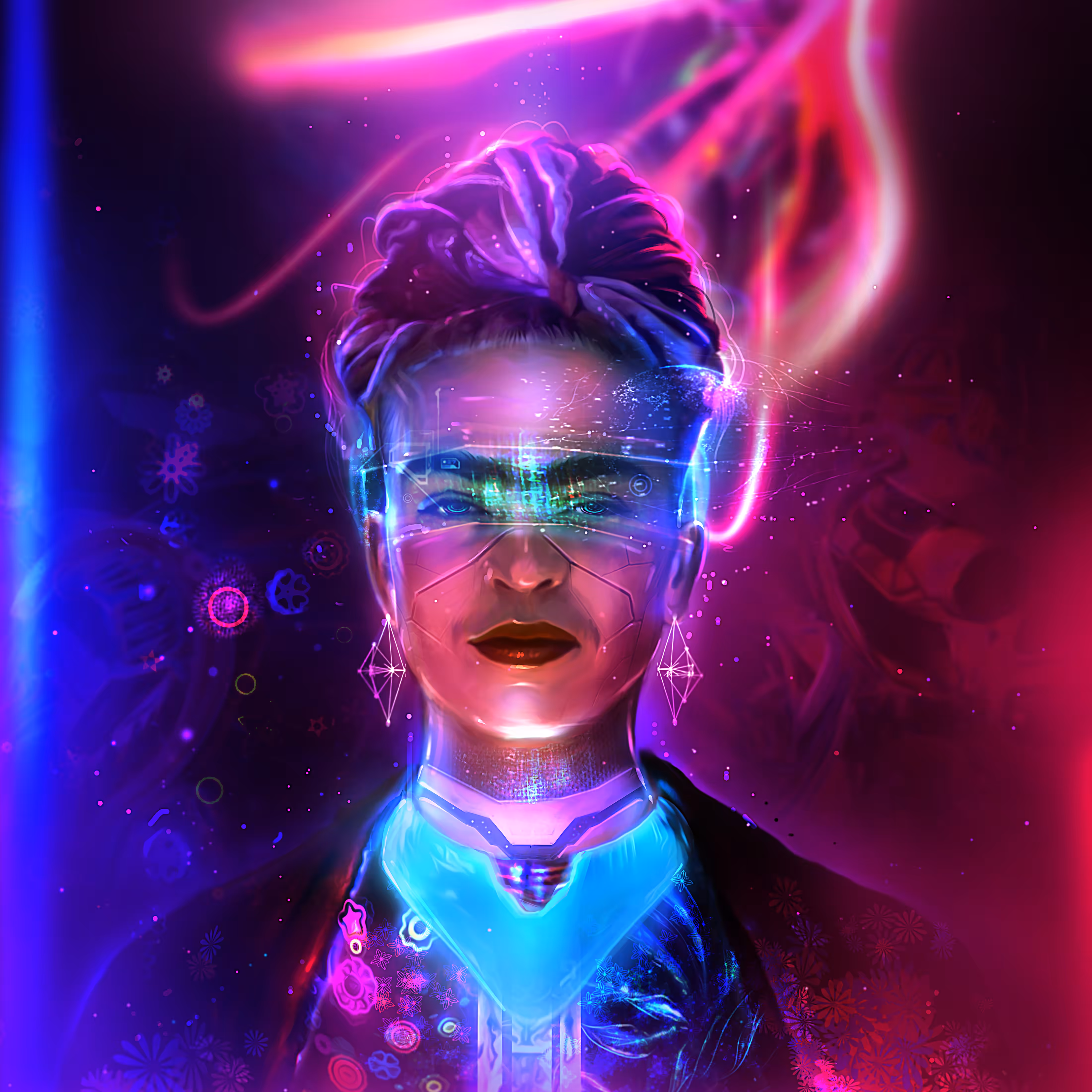 Frida Kahlo Cyberpunk Version