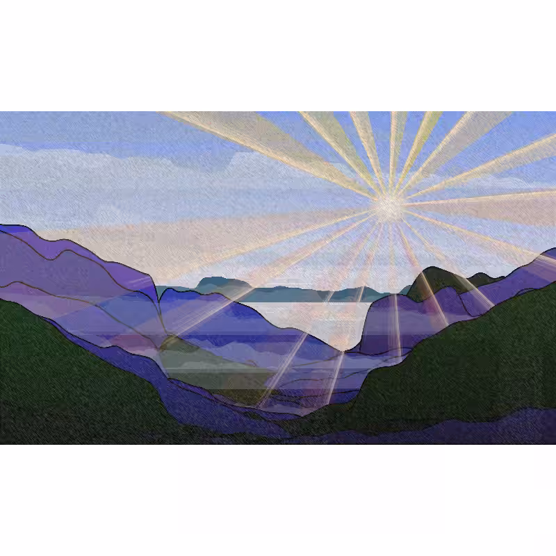 Sunrise over a Mountain Lake #42