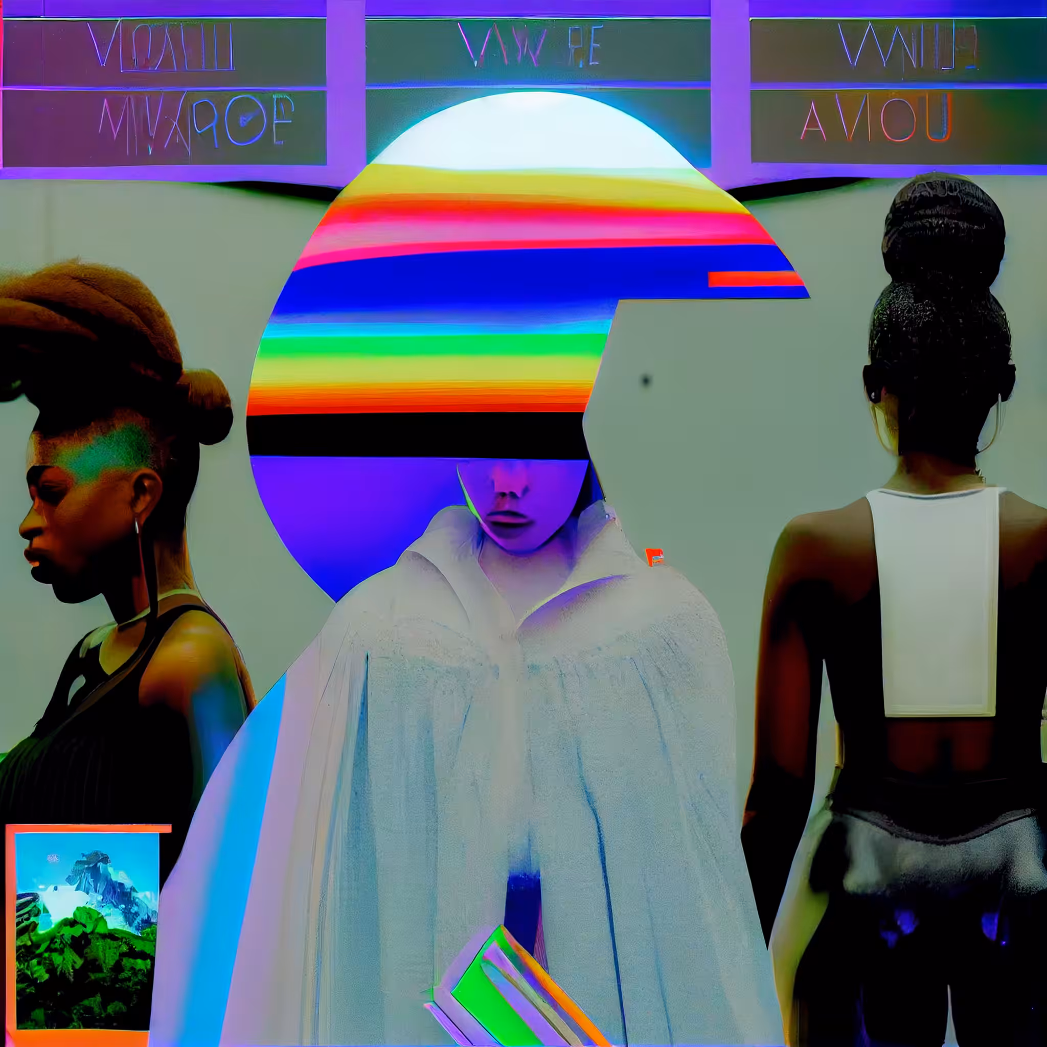glitched people at the prompt party