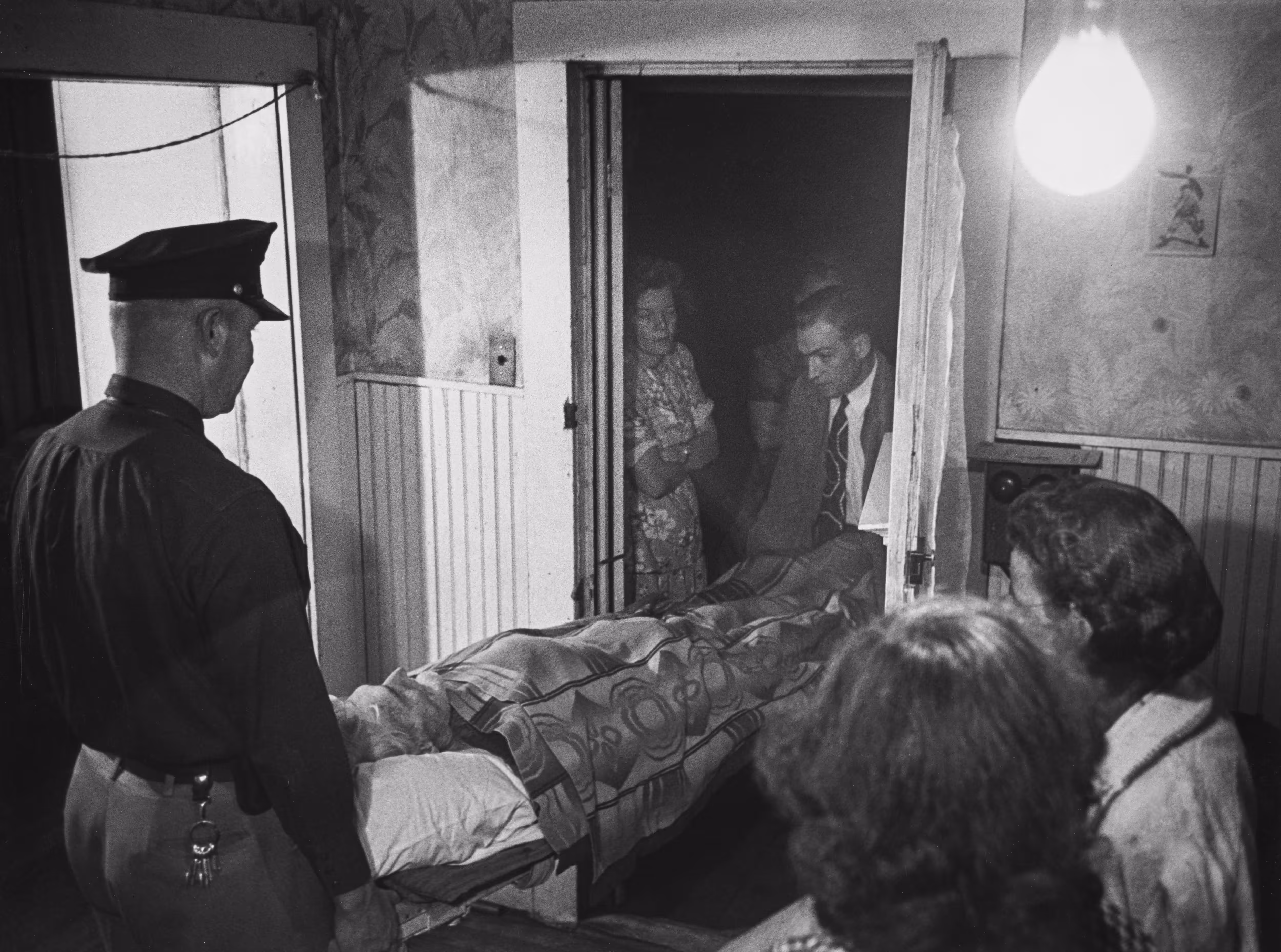 Country Doctor - Dr. Ernest Ceriani Helps Take Dying Elderly Man from His House to the Ambulance