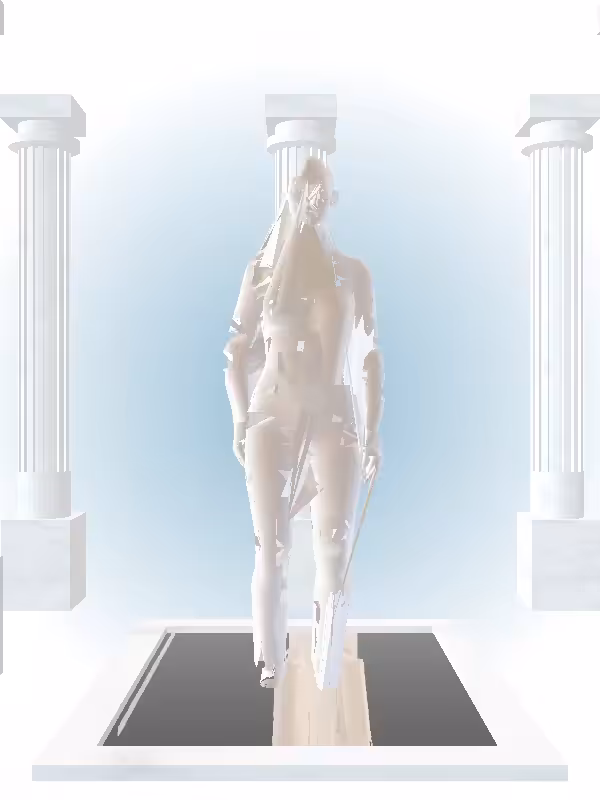 The Jumping Luminescent Beige Woman #3380