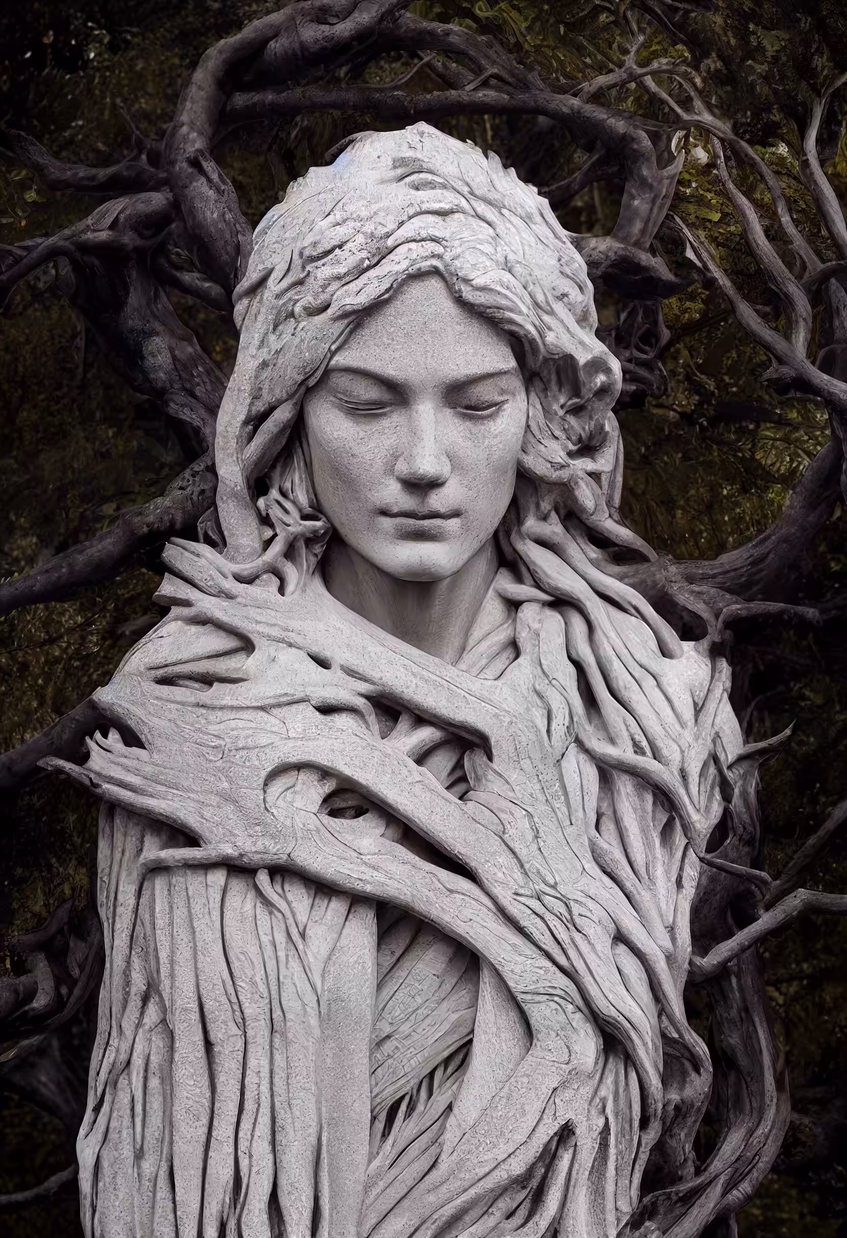 Psychedelic Art: Druid statue