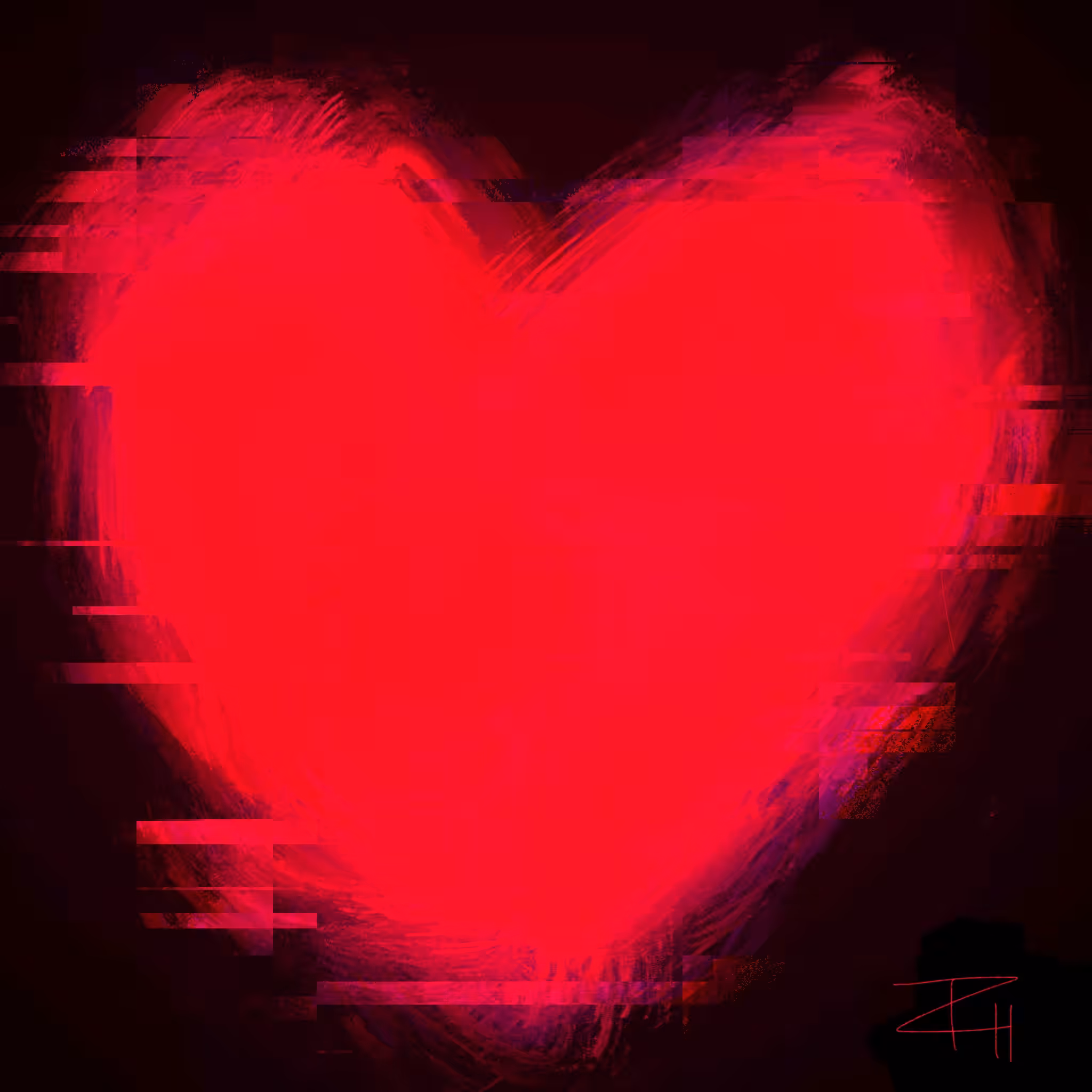 Red Heart Glitched