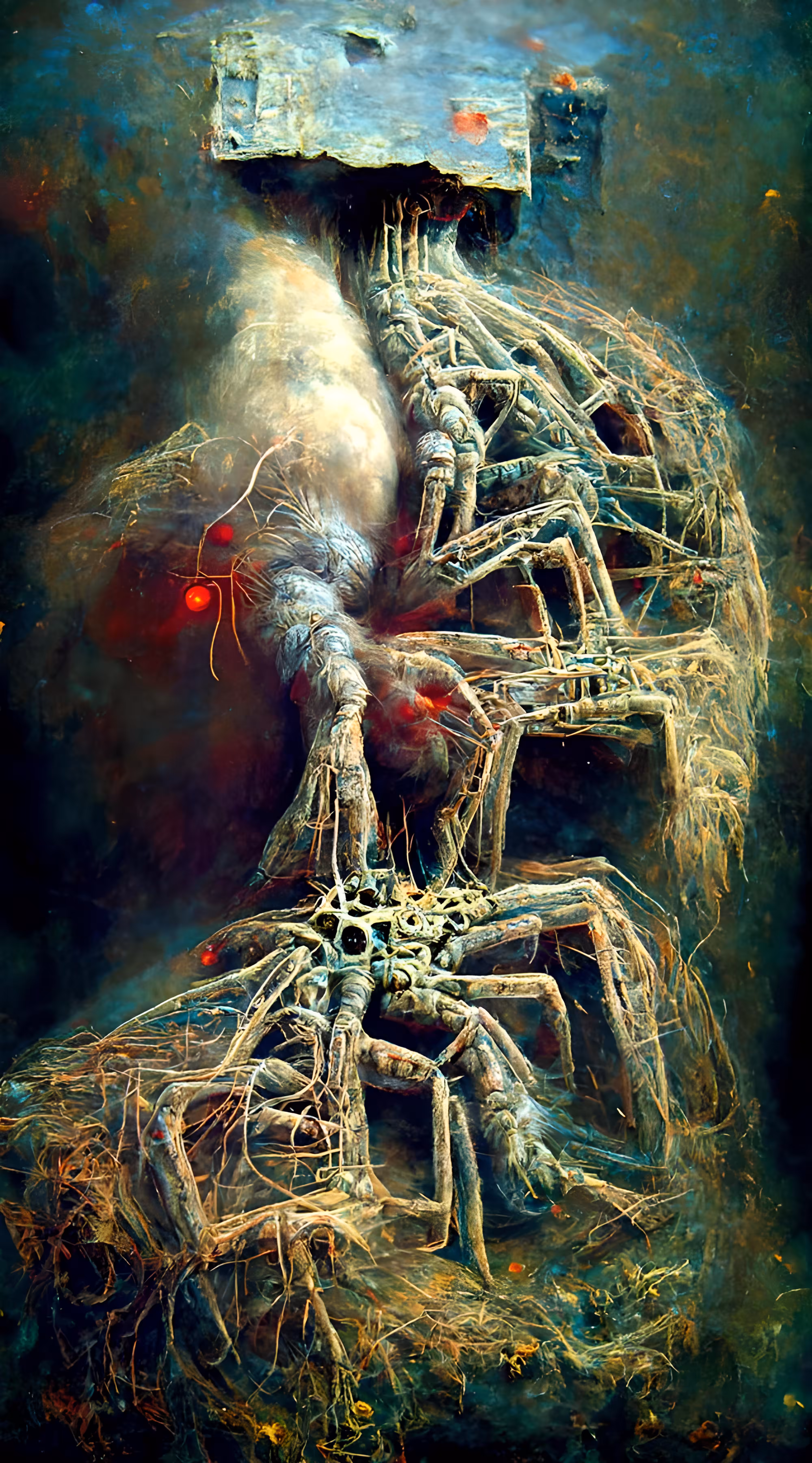 Circuitry, Tarantulas, Spiders, Vascular Bloodstream Veins 8K By Zdzisław Beksiński