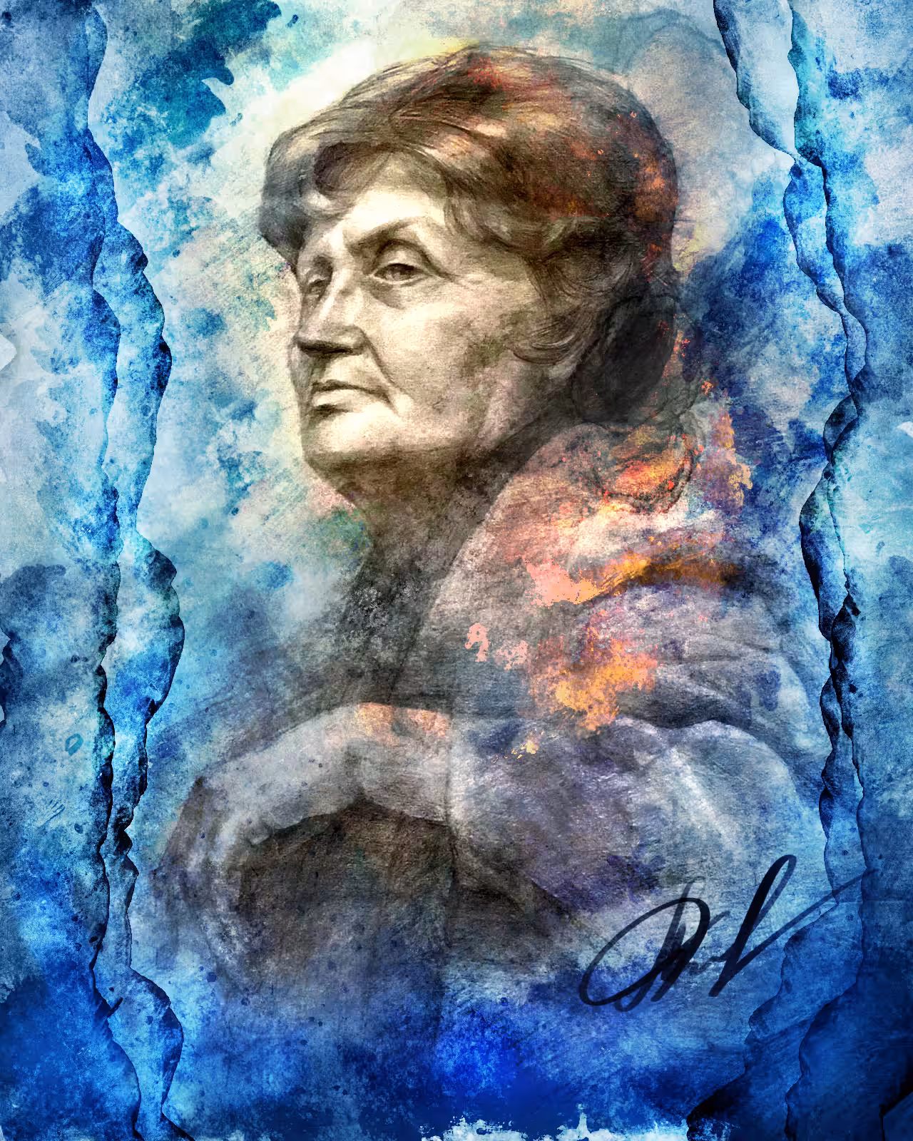 The portrait of a Russian woman. Watercolor, paper