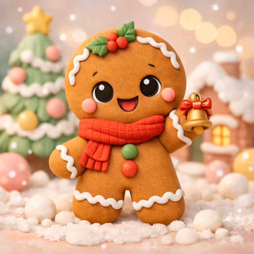 Polymer Clay Gingerbread Christmas Artwork