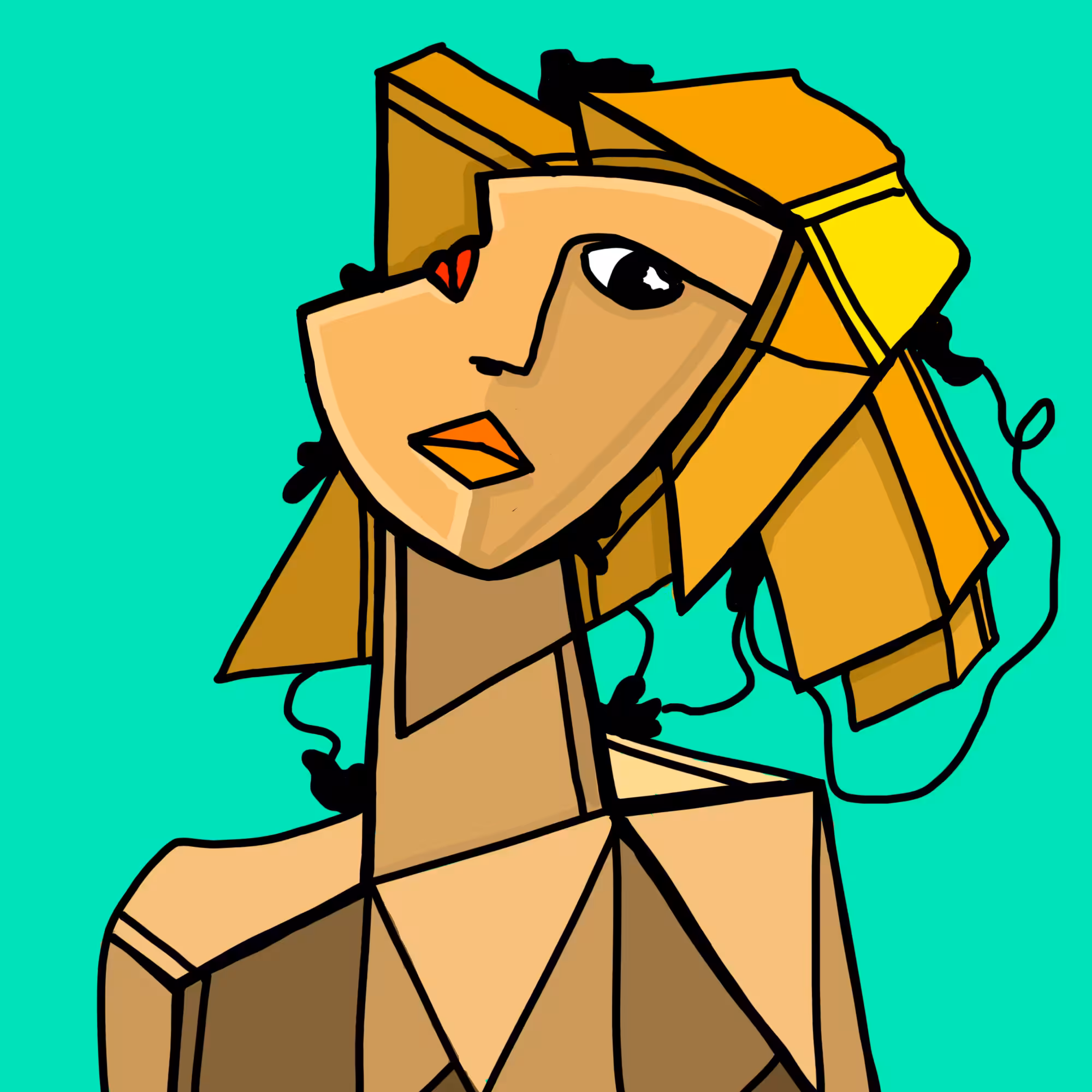 Broke Feelings: Cubism Style Woman