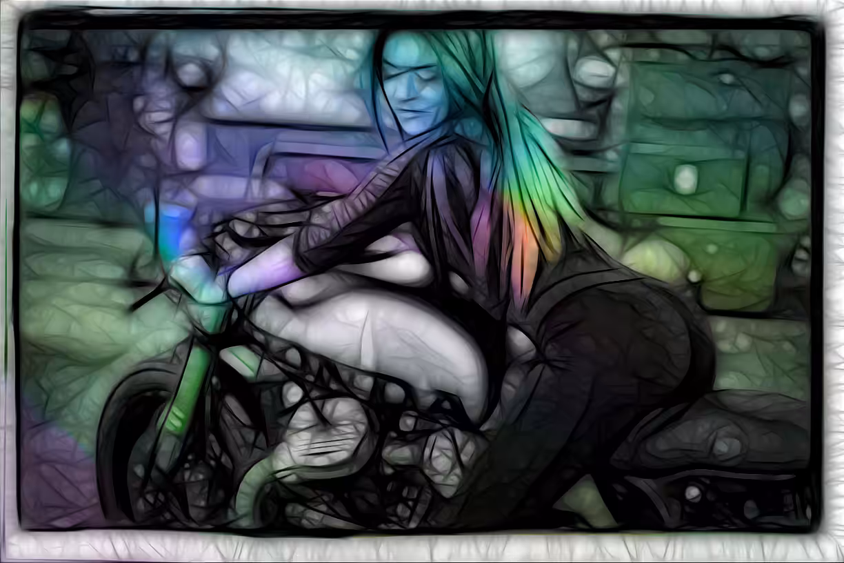 Neon Biker Girl