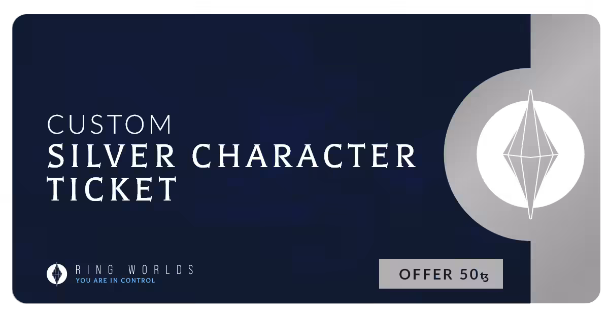 Custom Silver Character Ticket