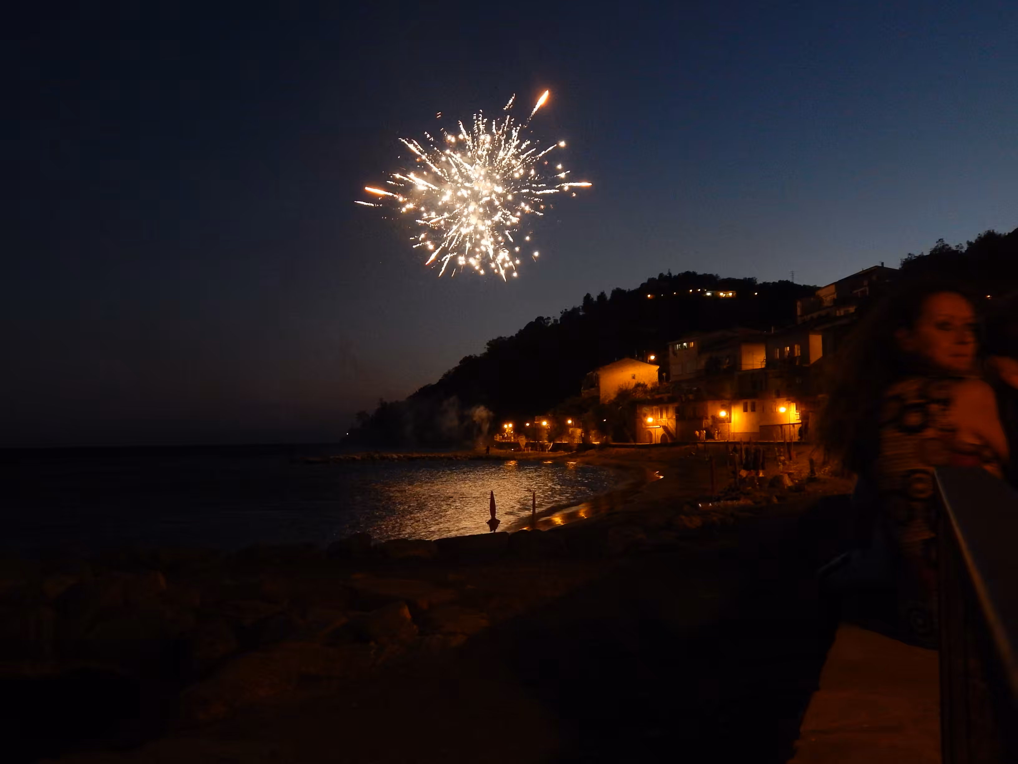 fireworks on the shore