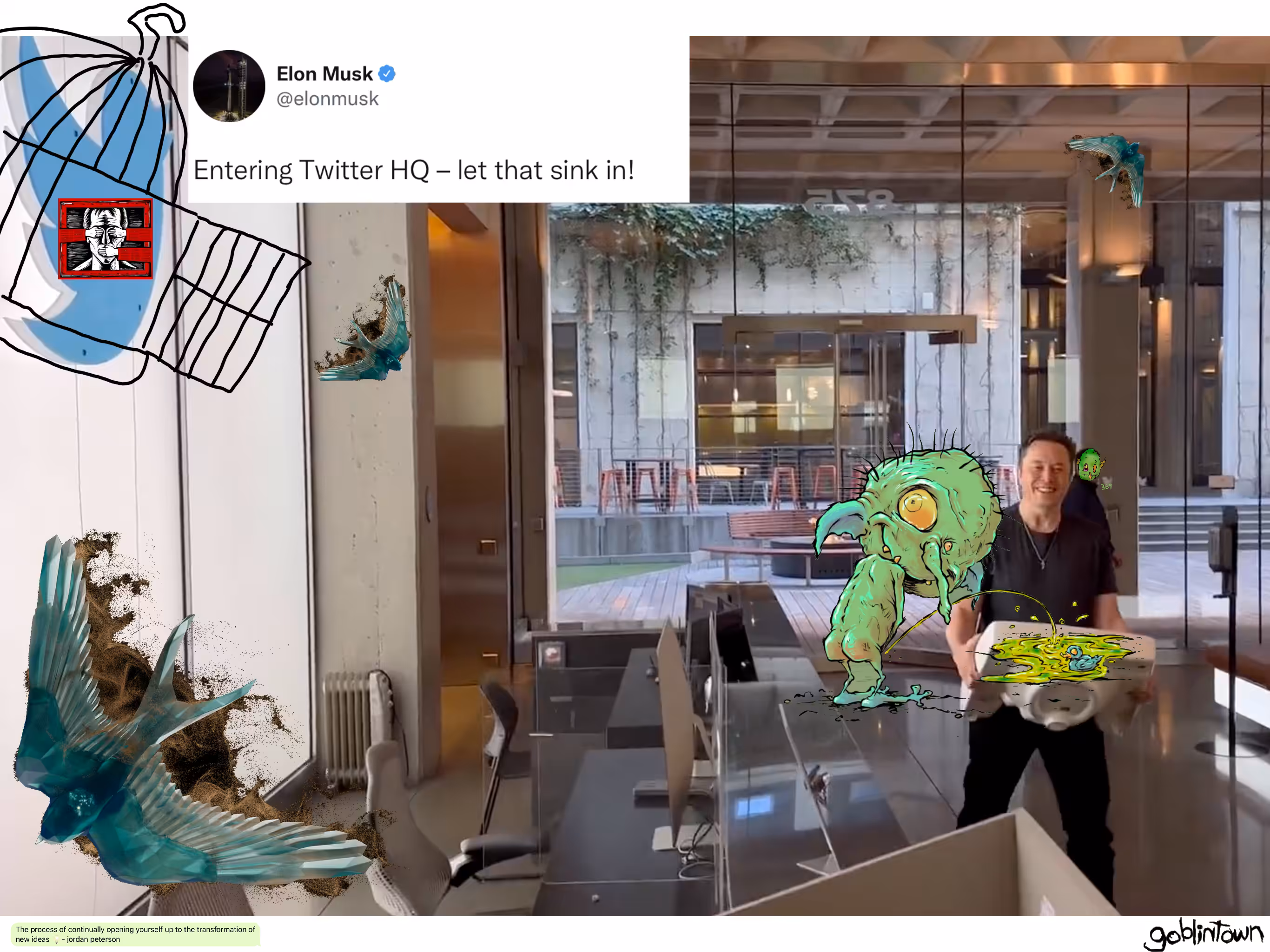 twitter - Elon let that sink in - Goblintown meme