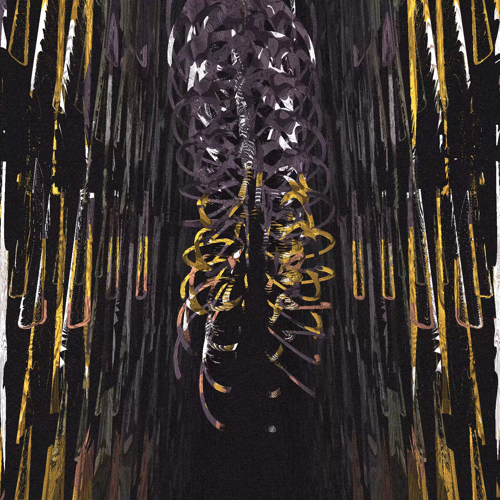 Several pairs of narrow, curved strips #38
