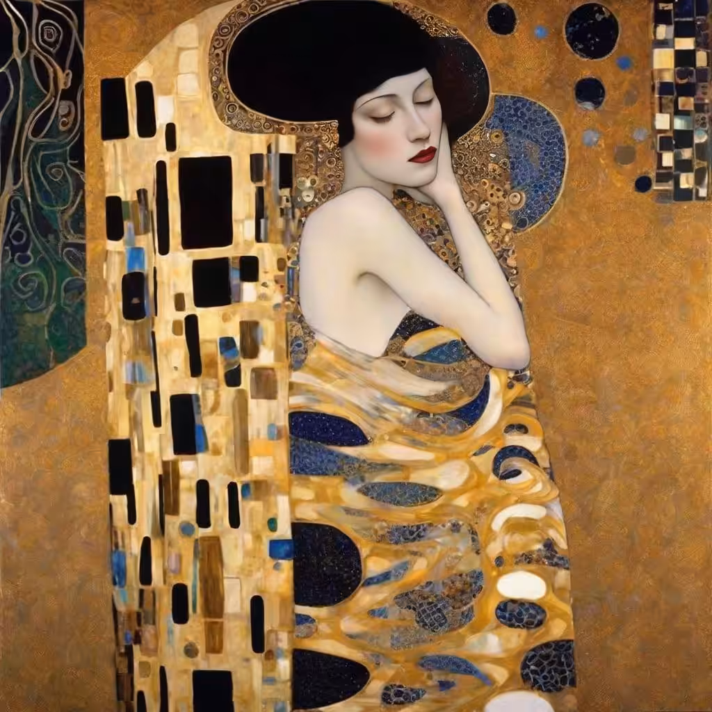 Art in the Age of AI: Glimmers of Gold: Abstract Sensuality