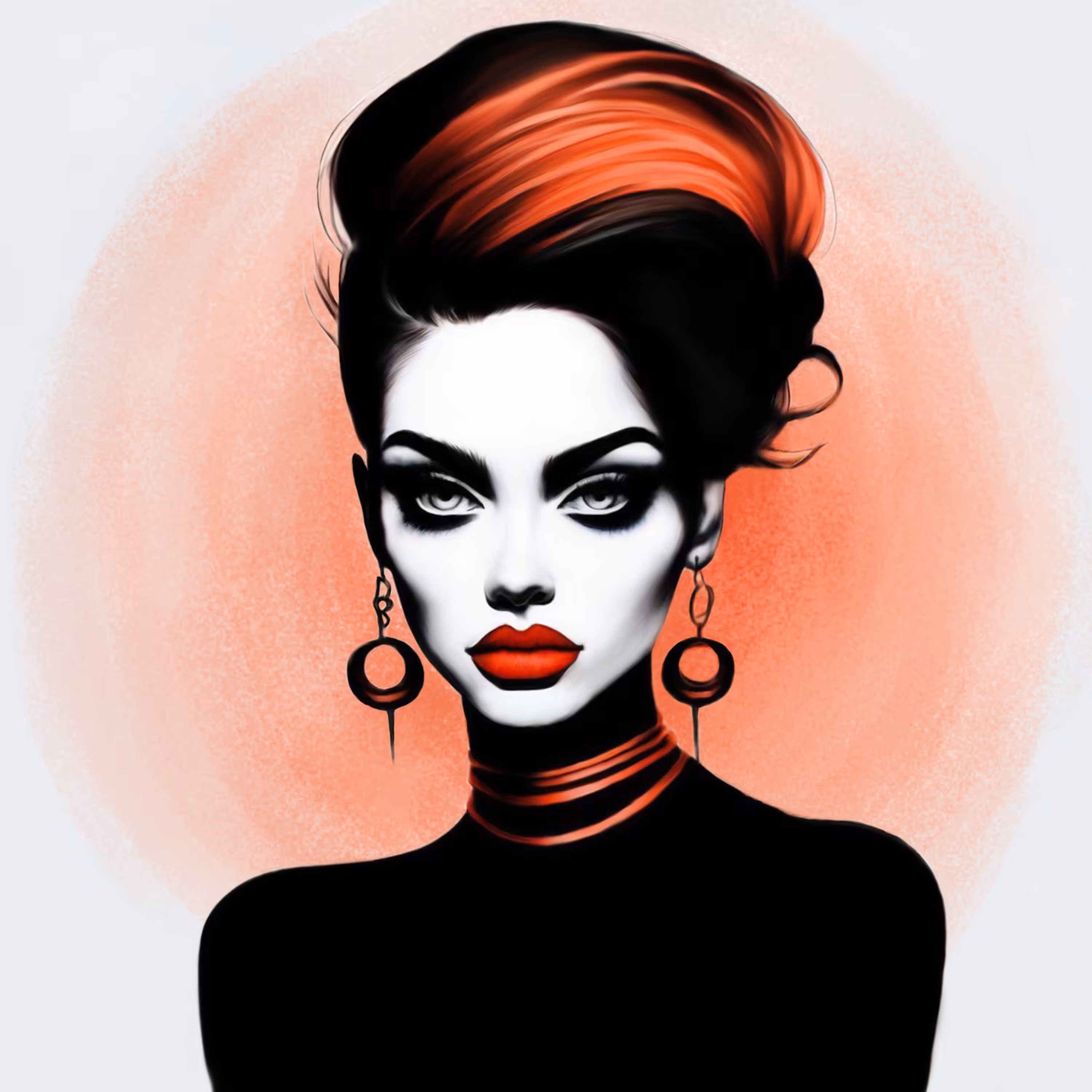 Black, white and red