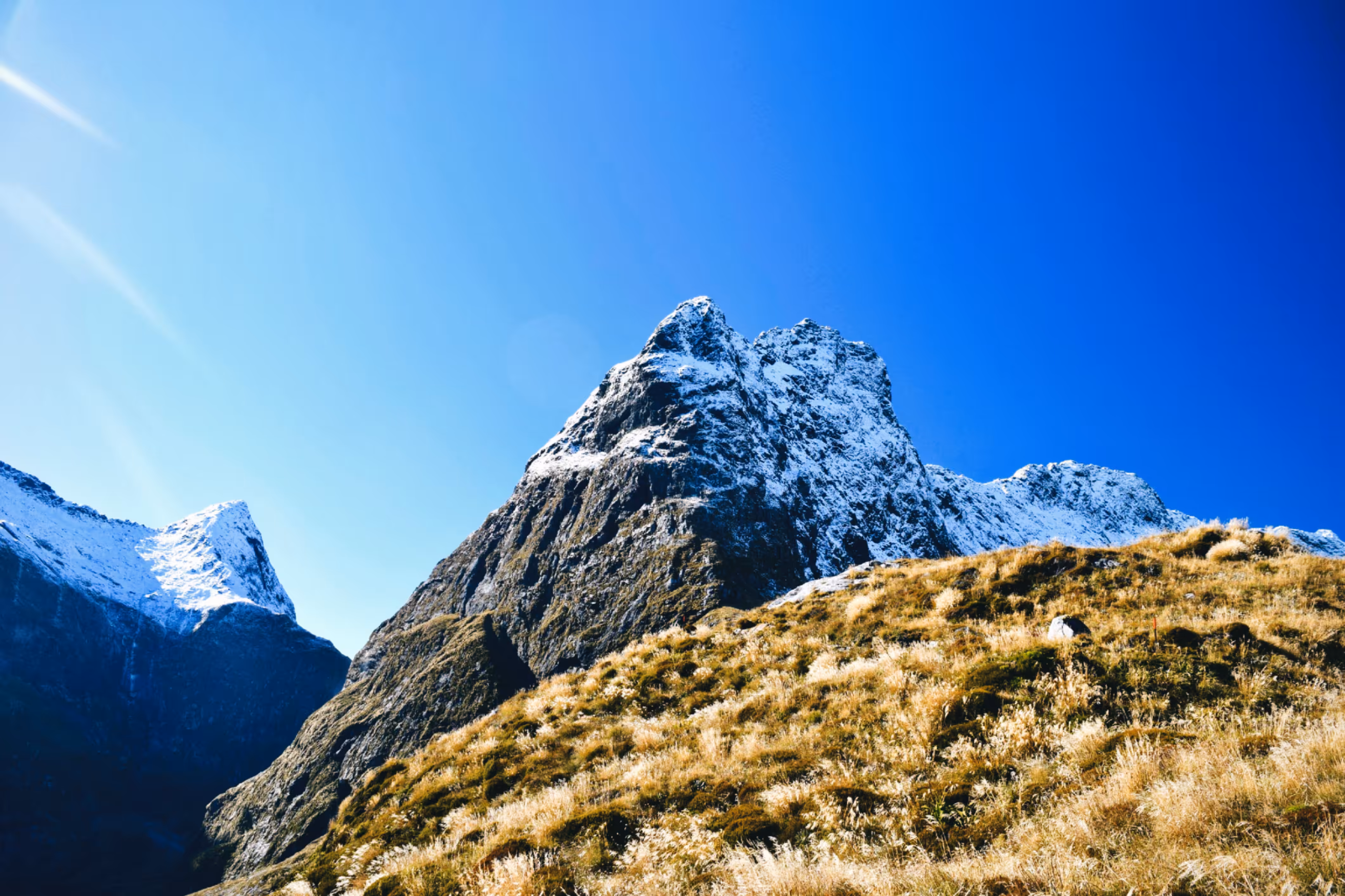Heavenly Peak Under a Blue Sky