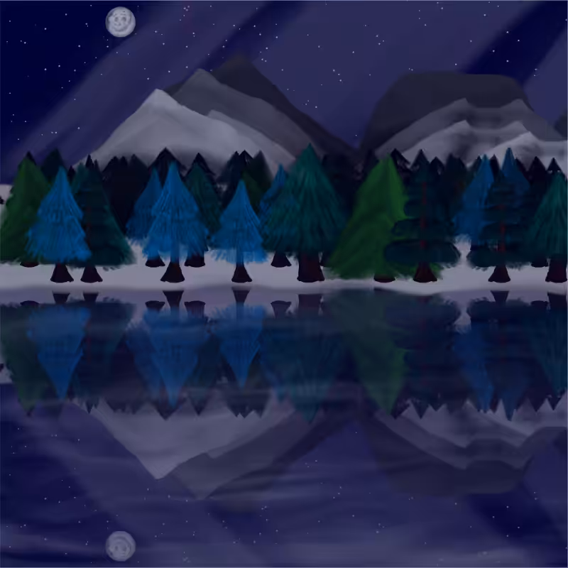 Moony Winter Lake #11
