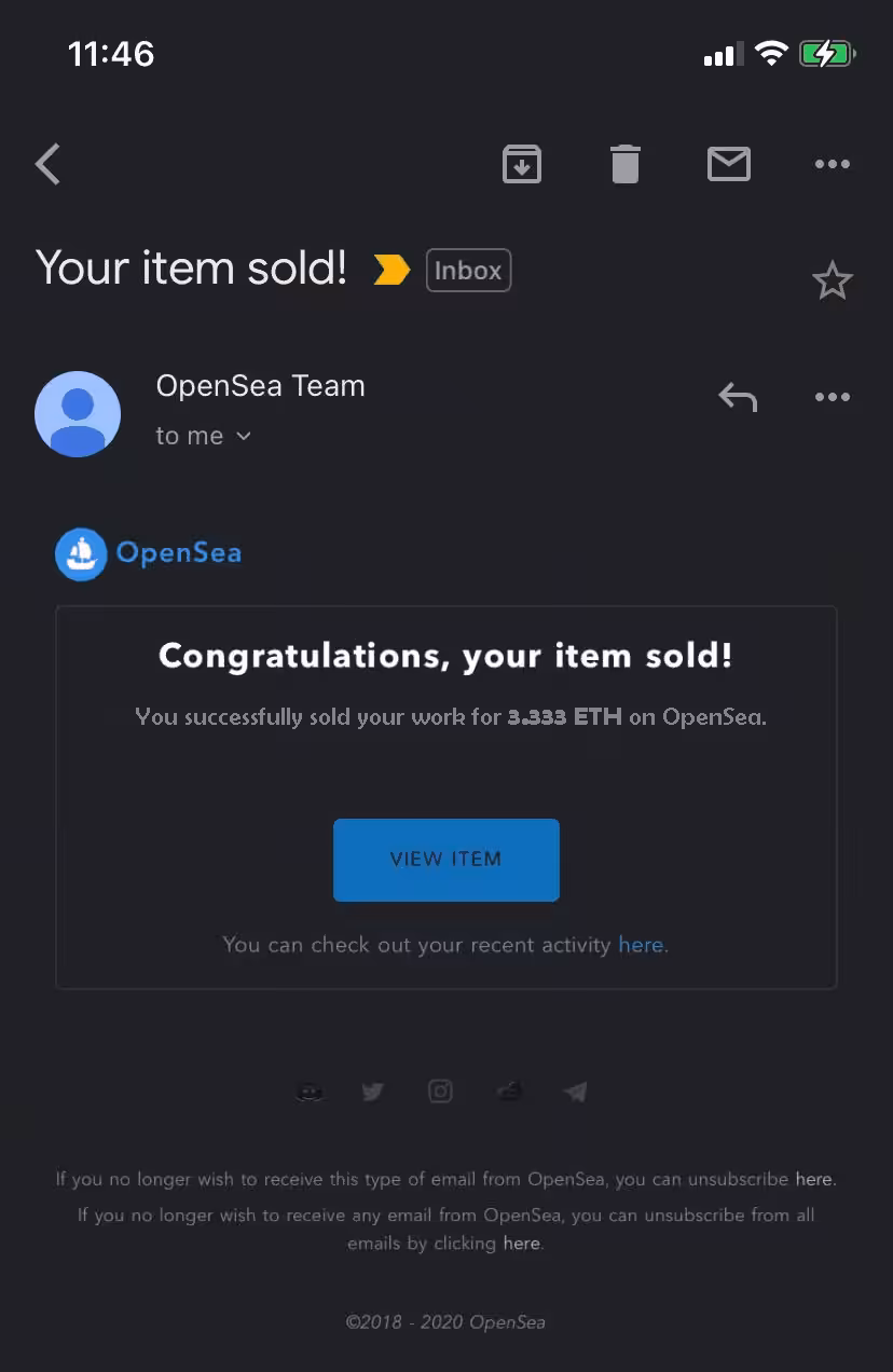 Break The Internet: Congratulations, your item sold!
